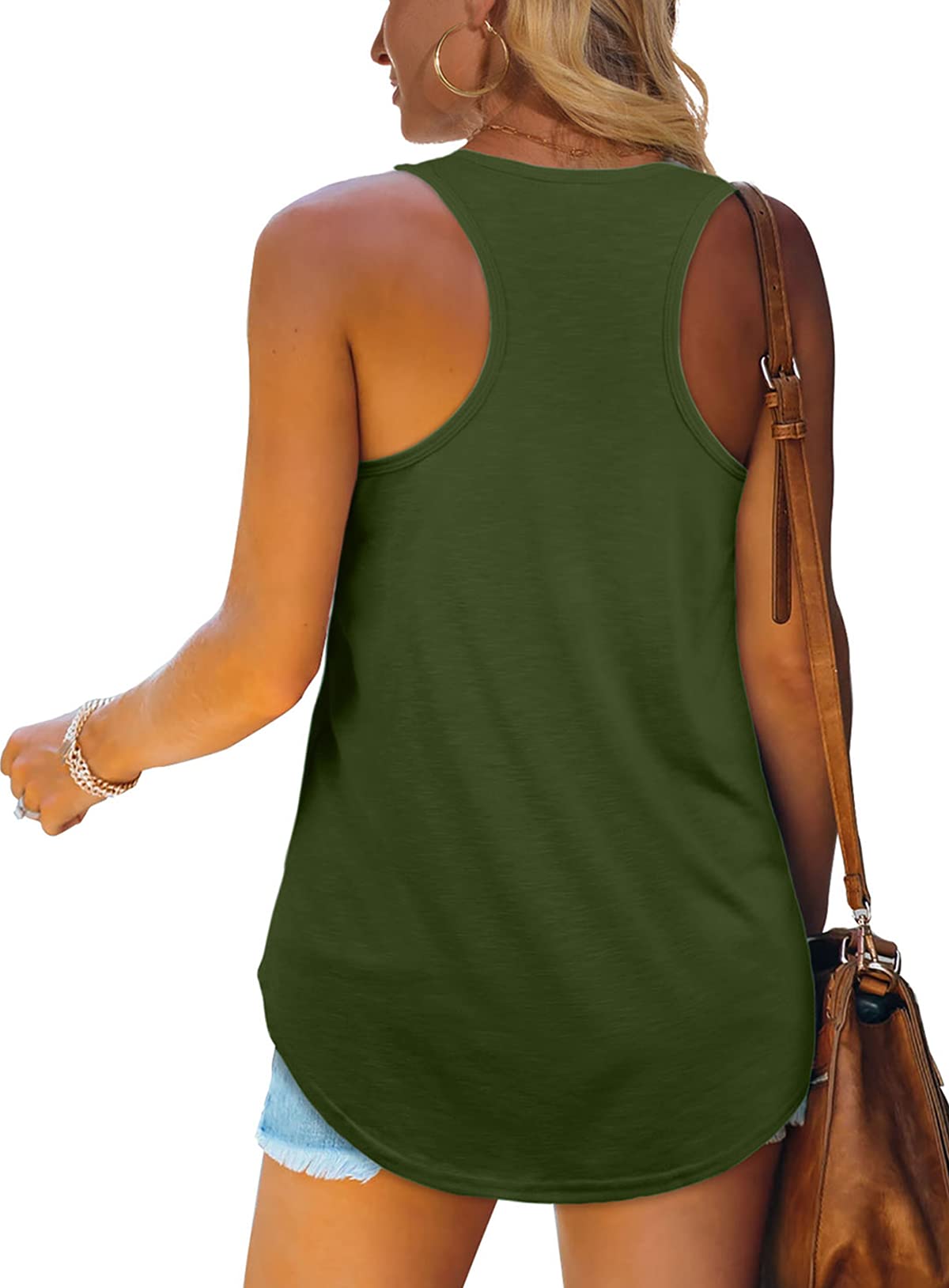 Women's Racerback Tank Tops - Loose Fit Summer T-Shirts for Women | Casual Wear, Yoga, Gym & Beach Outfits