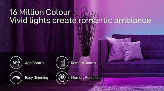 12M 5050 LED Strip Lights with Remote Control - Smart RGB Rope Lights for Bedroom, Home Decor, and Party Lighting | App-Controlled Mood Lighting for Wall, Ceiling, and Furniture Accents