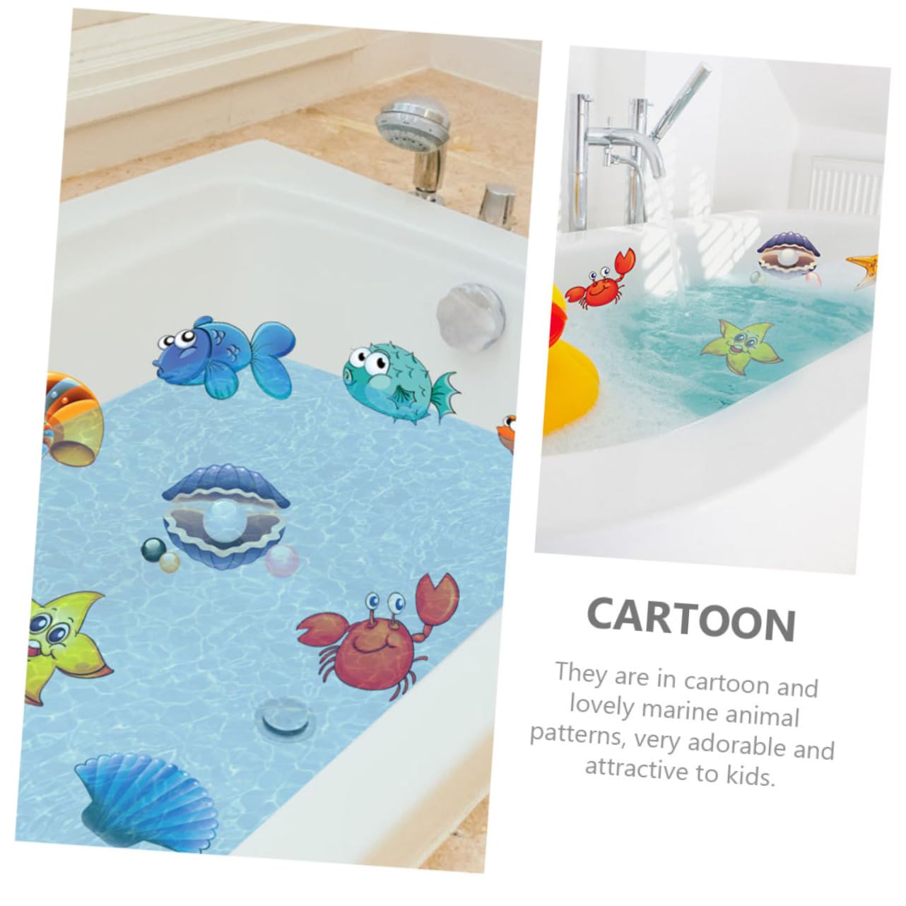 ifundom 5 Sets Ocean Themed Bath Stickers - Waterproof Sea Creature Wall Decals for Kids, PVC Non-Permanent Stickers - Perfect for Bathroom Decor, Baby Shower & Nursery Room