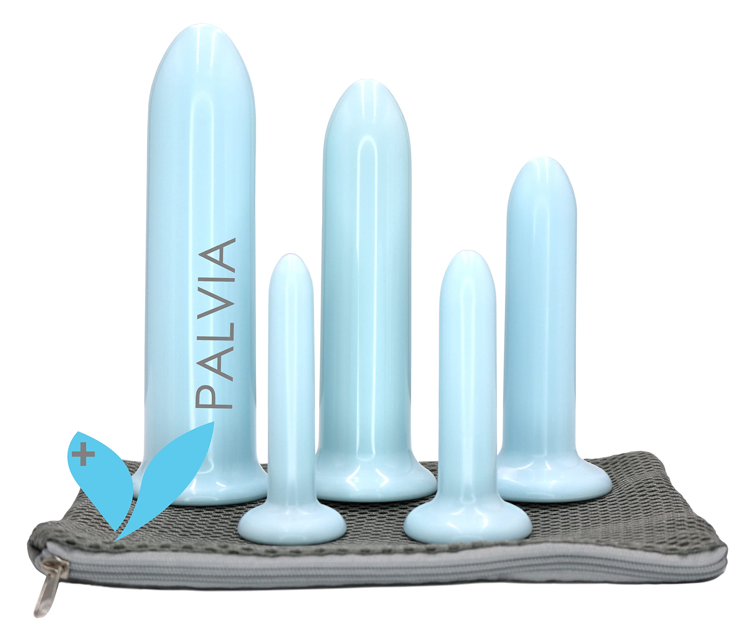Palvia 5-Piece Silicone Dilator Set - BPA-Free, Medical-Grade for Vaginal or Rectal Therapy | Includes Storage Pouch & Instructions | Ideal for Pelvic Floor Exercises, Post-Surgery Recovery & Intimate Wellness