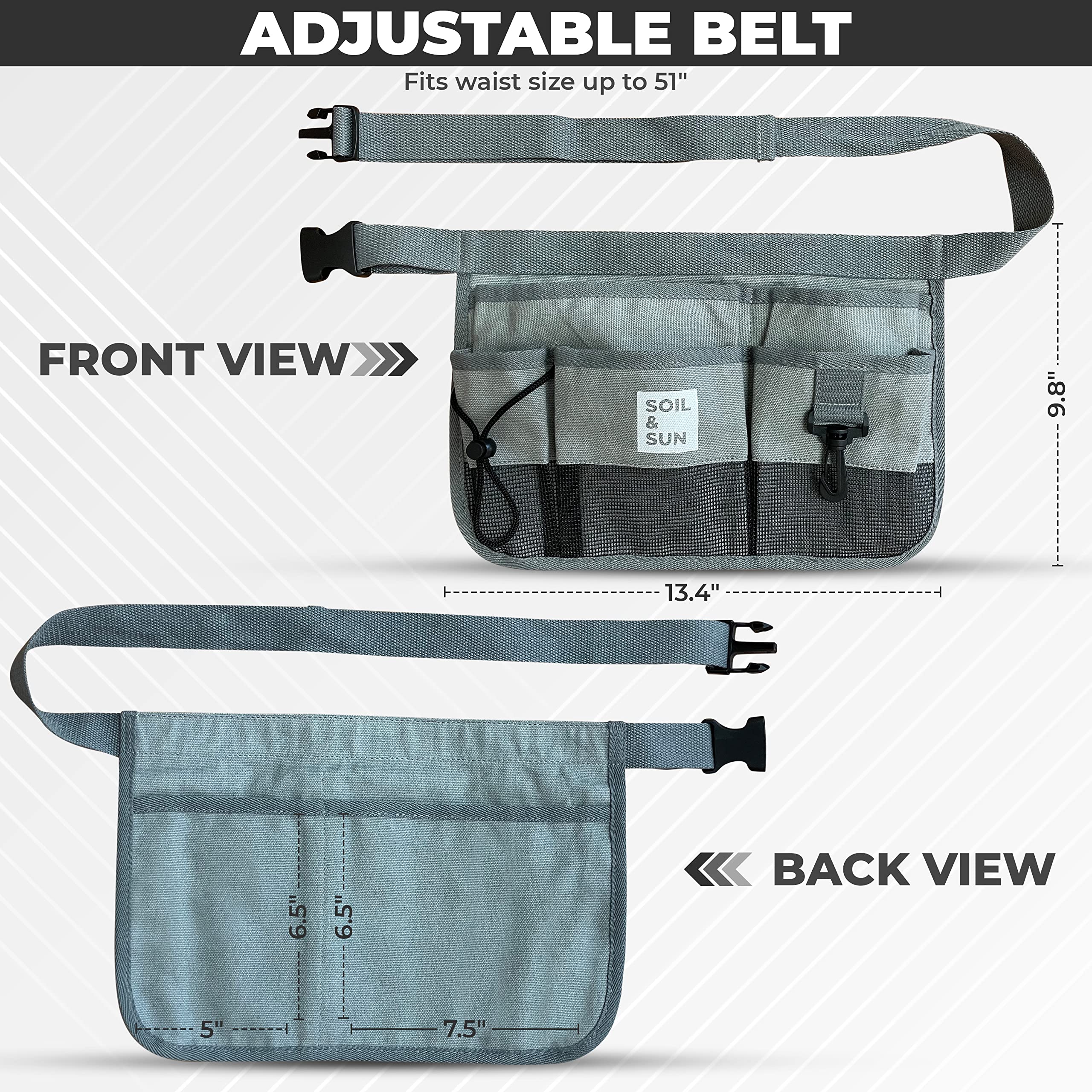 Women's Garden Tool Belt - Heavy Duty Canvas Waist Apron with Multiple Pockets for Gardening, Teaching & DIY Projects | Durable Utility Belt for Women Gardeners, Teachers & Crafters