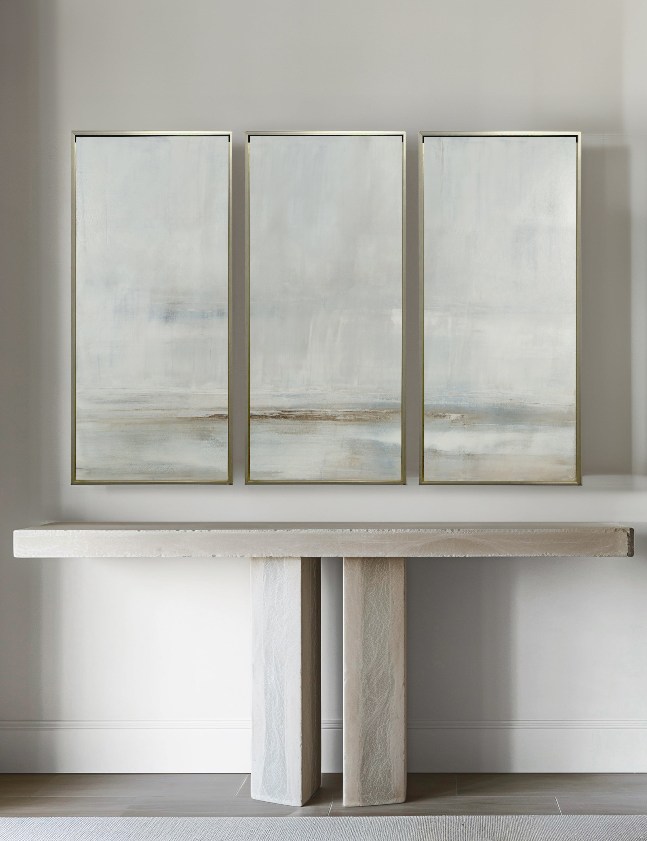 After The Storm Triptych Wall Art - Coastal Landscape Painting by Carol Benson Cobb | Perfect for Beach House Decor, Living Room & Office Wall Art