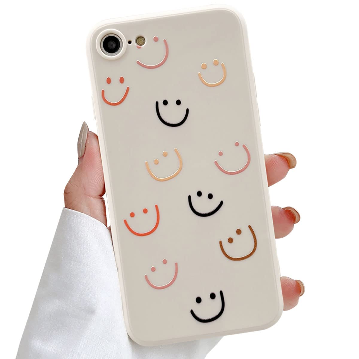 Cute Smiley Face iPhone XR Case for Girls - Soft Silicone Protective Cover for iPhone XR 6.1 Inch - Trendy Smile Pattern - Perfect for School, Travel & Everyday Use