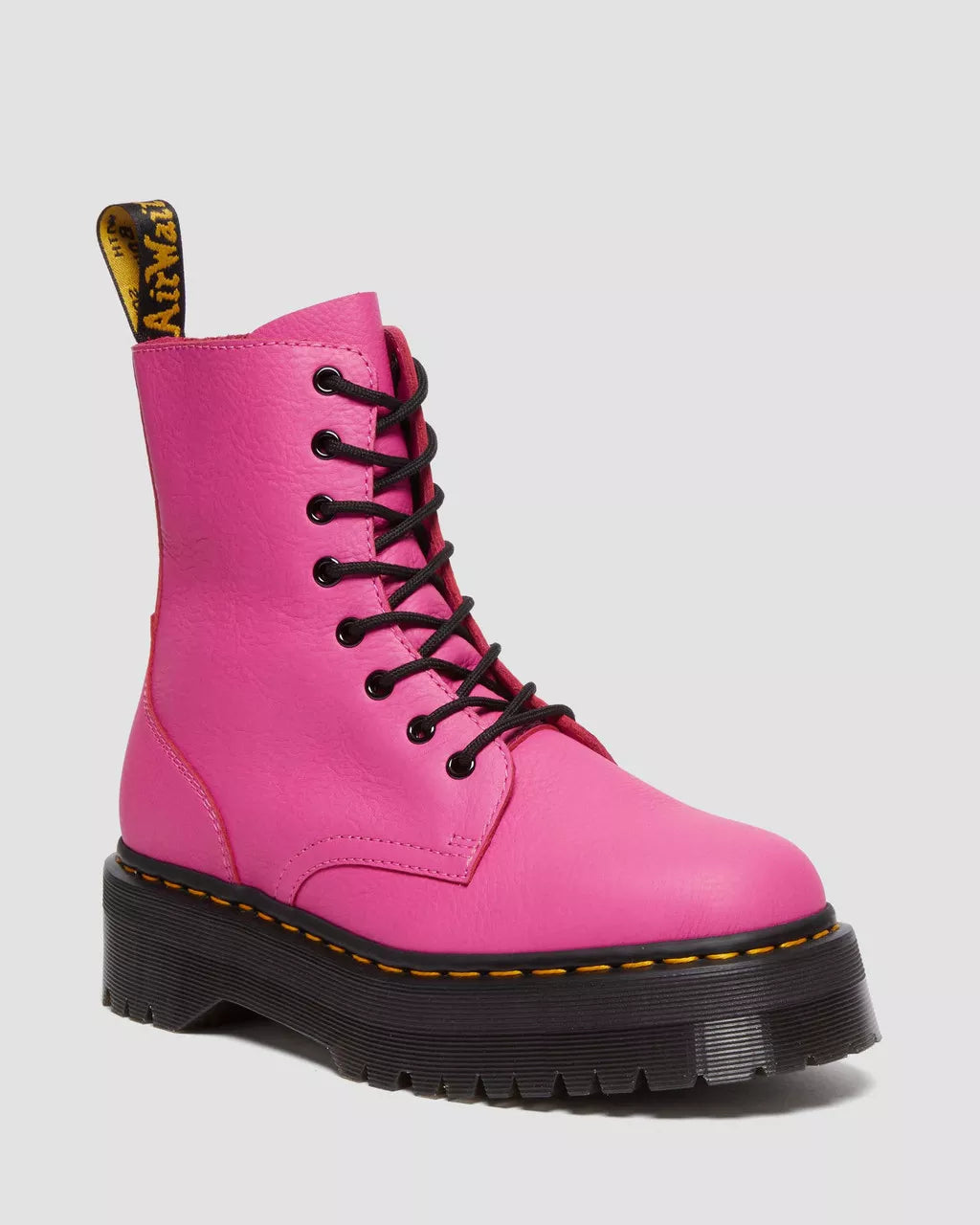 Dr. Martens Jadon Boot - Pisa Leather Platform Boots for Women, Thrift Pink, Punk Style Ankle Booties for Casual Wear & Street Fashion