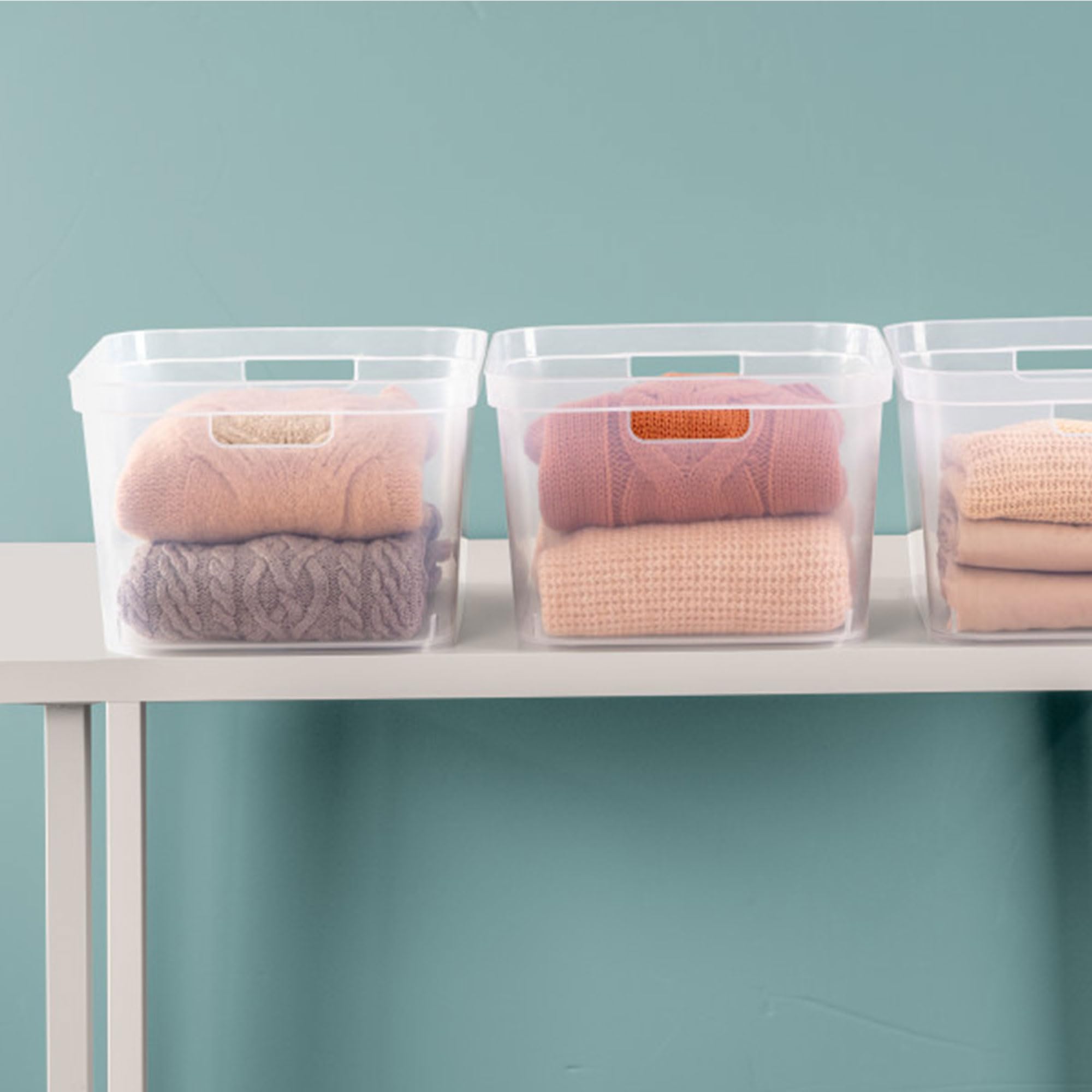 Sterilite 8.25x12.25x15 Inch Clear Plastic Storage Bins with Comfort Handles - 24 Pack for Home Organization, Office Supplies & Closet Storage - Durable Stackable Containers for Toys, Clothes & Household Items