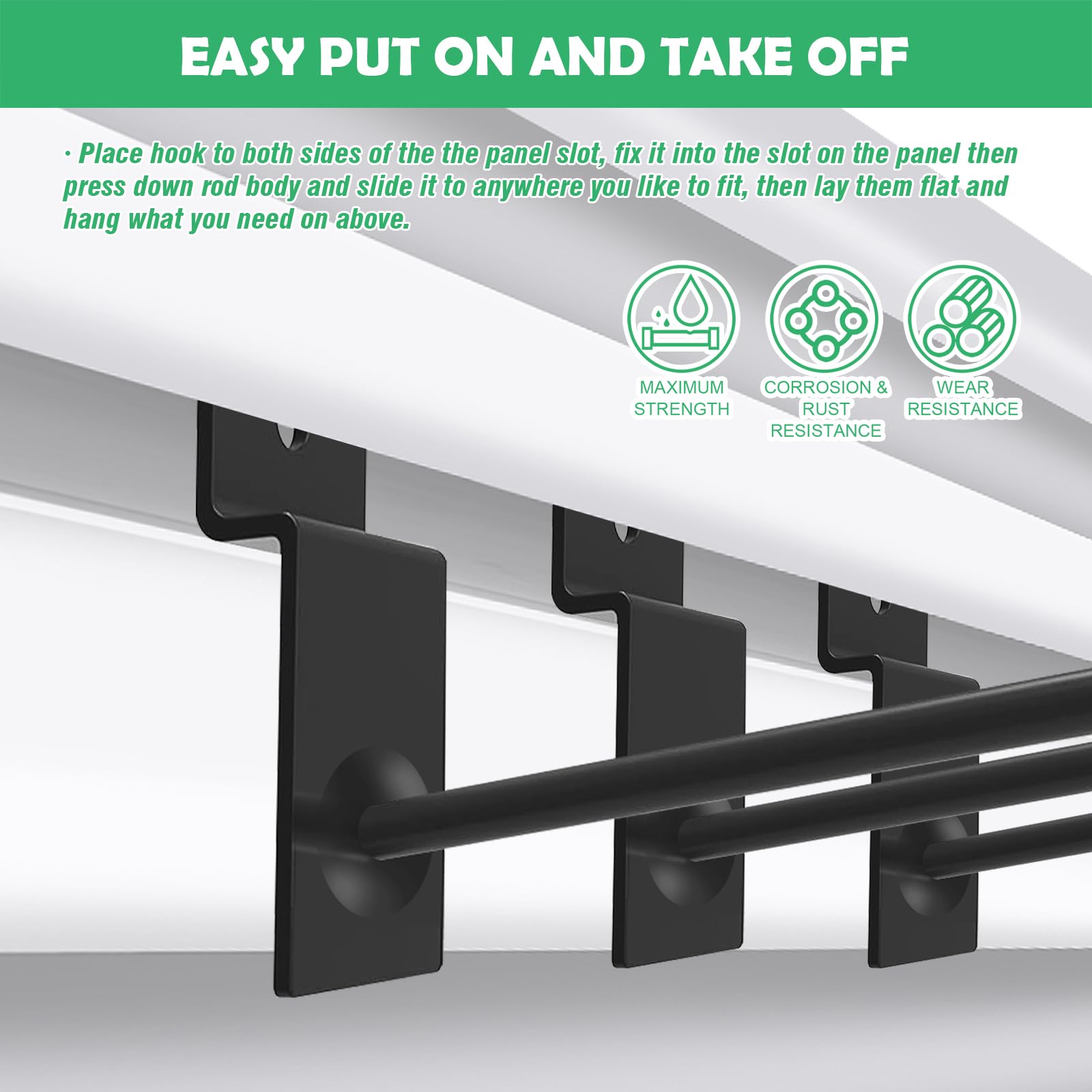 60Pcs Heavy Duty Metal Slatwall Hooks Set - 6 Inch Black Display Hangers for Retail, Garage & Shop Organization - Perfect for Wall Panels, Pegboards & Gridwall Displays in Stores, Workshops & Exhibitions