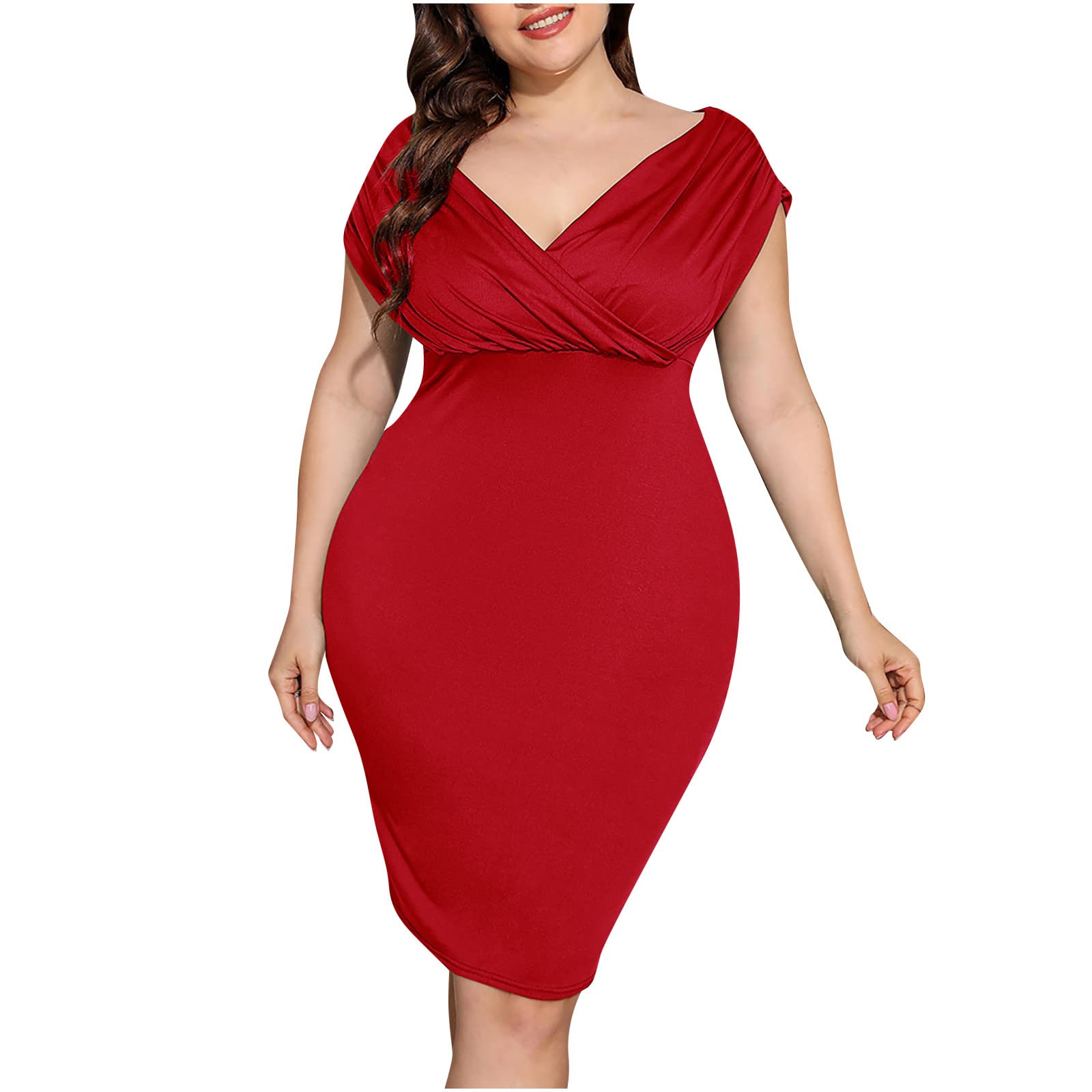 Plus Size Patchwork Swing Dress for Women - Long Sleeve Wrap Skirt Maxi Dress with Hip Accent | Perfect for Casual Outings, Date Nights & Special Occasions