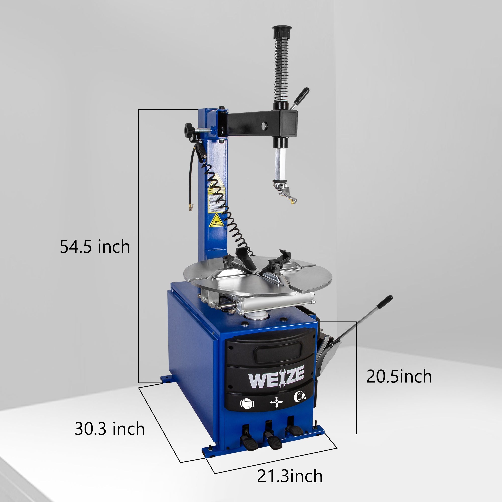 WEIZE 2 HP Heavy Duty Swing Arm Tire Changer - Professional Wheel Changer Machine for Auto Shops & Home Garages - Perfect for Car, Motorcycle & ATV Tire Changes