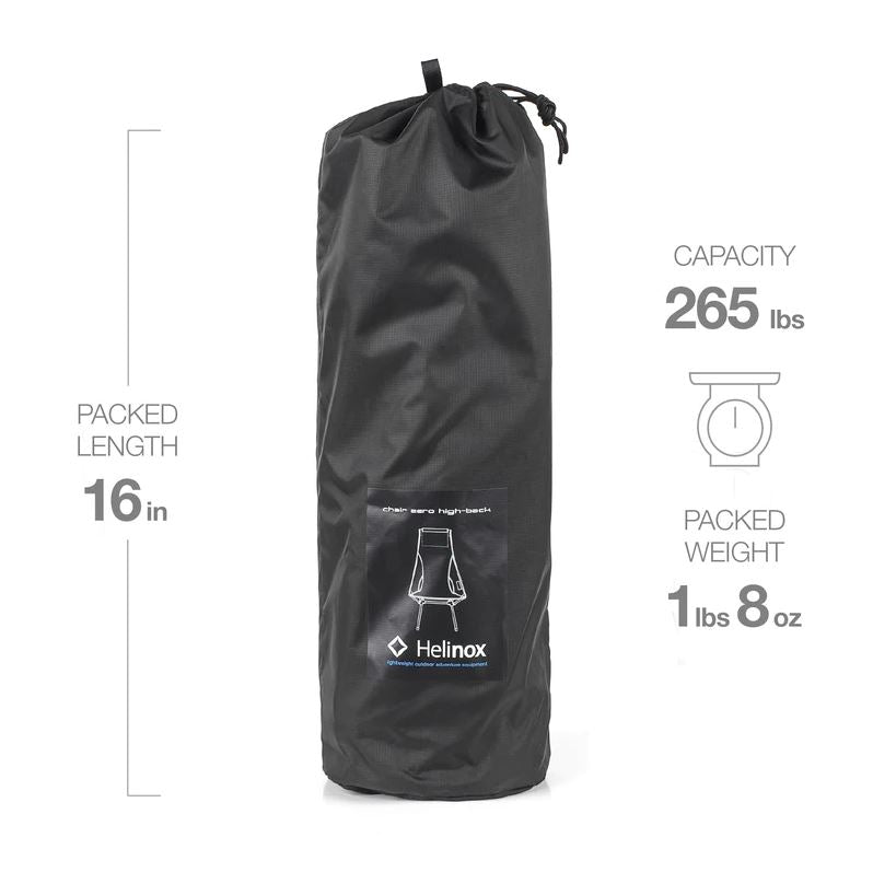 Helinox Chair Zero Highback Ultralight Camping Chair - Portable & Compact for Hiking, Backpacking, and Outdoor Adventures