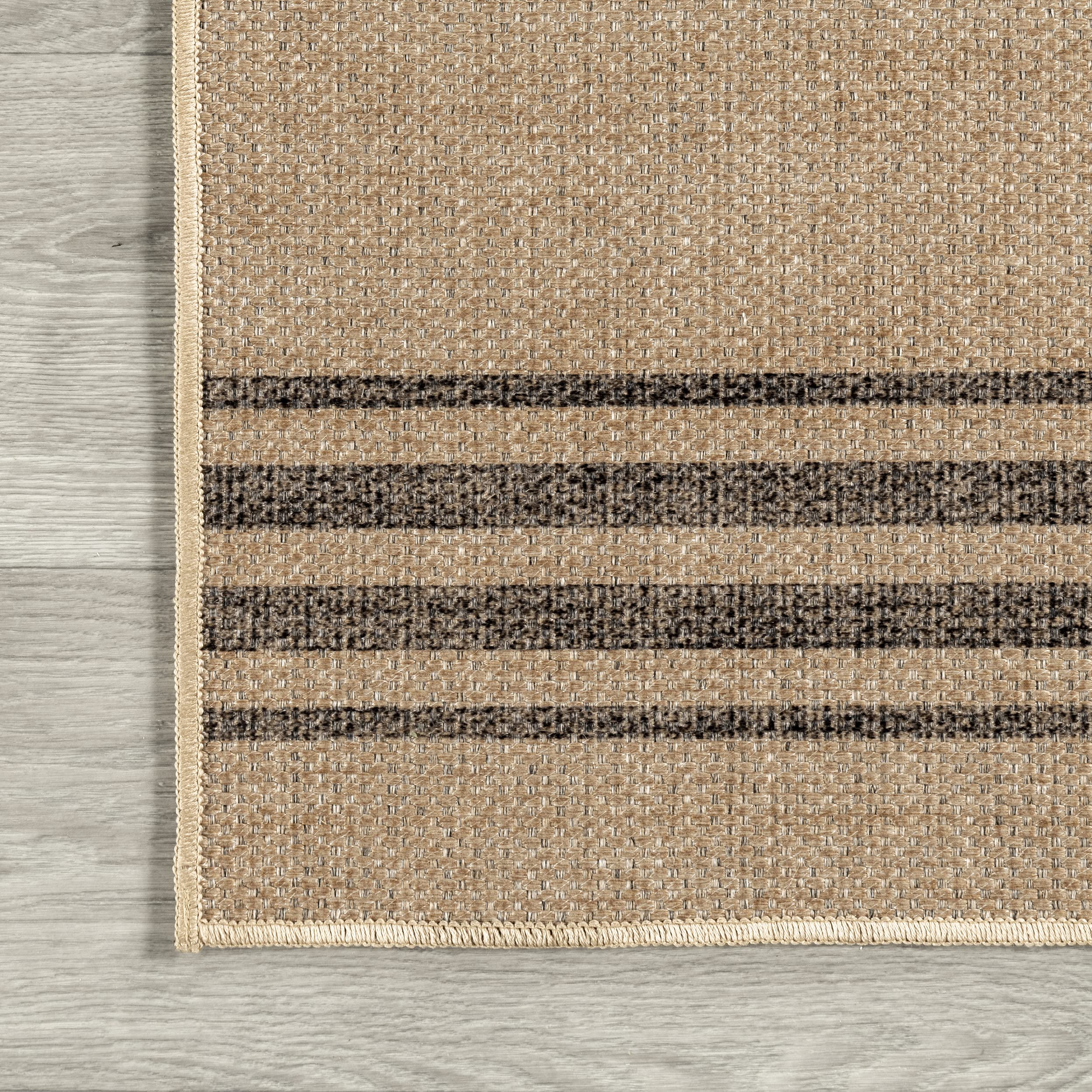 Lauren Liess Lavina Striped Jute Area Rug 2x8 - Machine Washable Natural Fiber Rug for Living Room, Bedroom & Dining Room | Easy Care Home Decor by Rugs USA