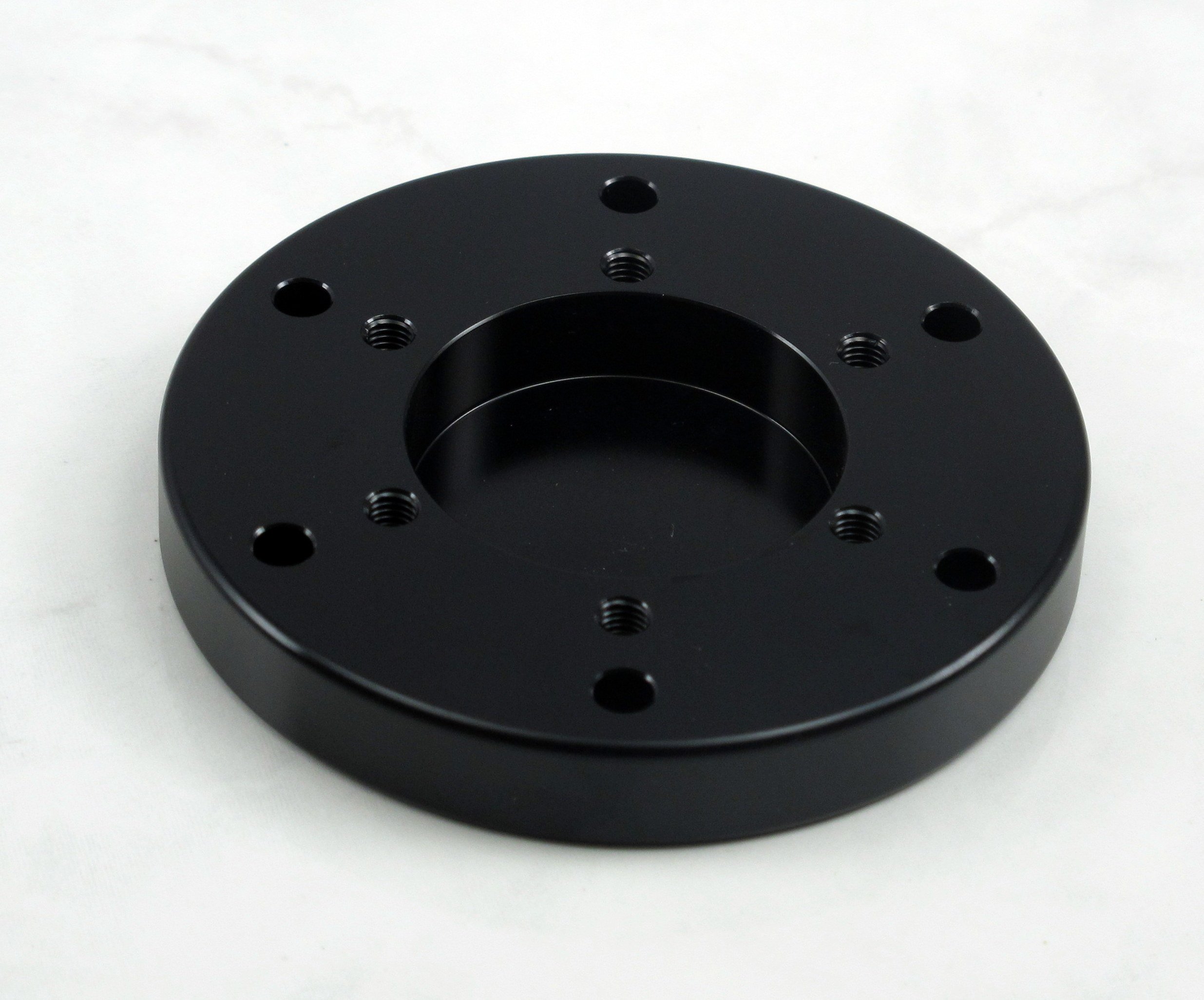 Crowder's Black 6 Hole to 3 Hole Steering Wheel Hub Adapter - 70mm PCD to 48mm/50.8mm PCD - Compatible with Most Karting & Formula Racing Cars - Perfect for Steering Wheel Upgrades and Custom Installations