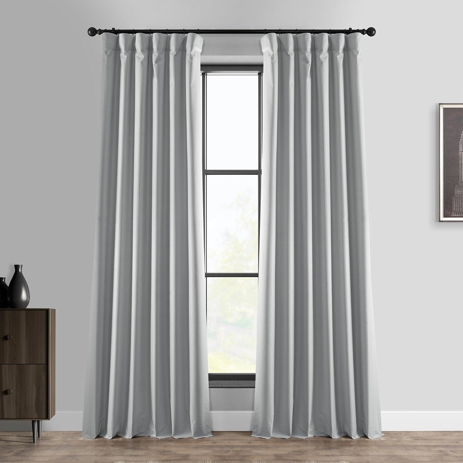Light Silver Grey Blackout Curtains for Hotels & Bedrooms - Block 100% Sunlight, Noise Reduction, Thermal Insulation - Perfect for Home, Office, and Hospitality Use