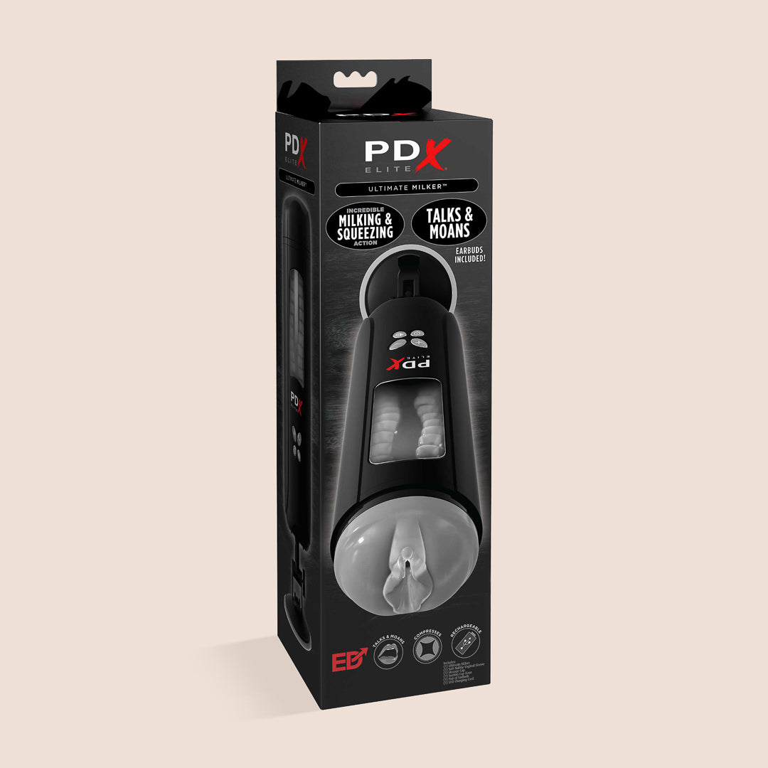 PDX Elite Ultimate Milker - Realistic Talking & Moaning Male Masturbator for Enhanced Pleasure | Perfect for Solo Play & Couples Fun