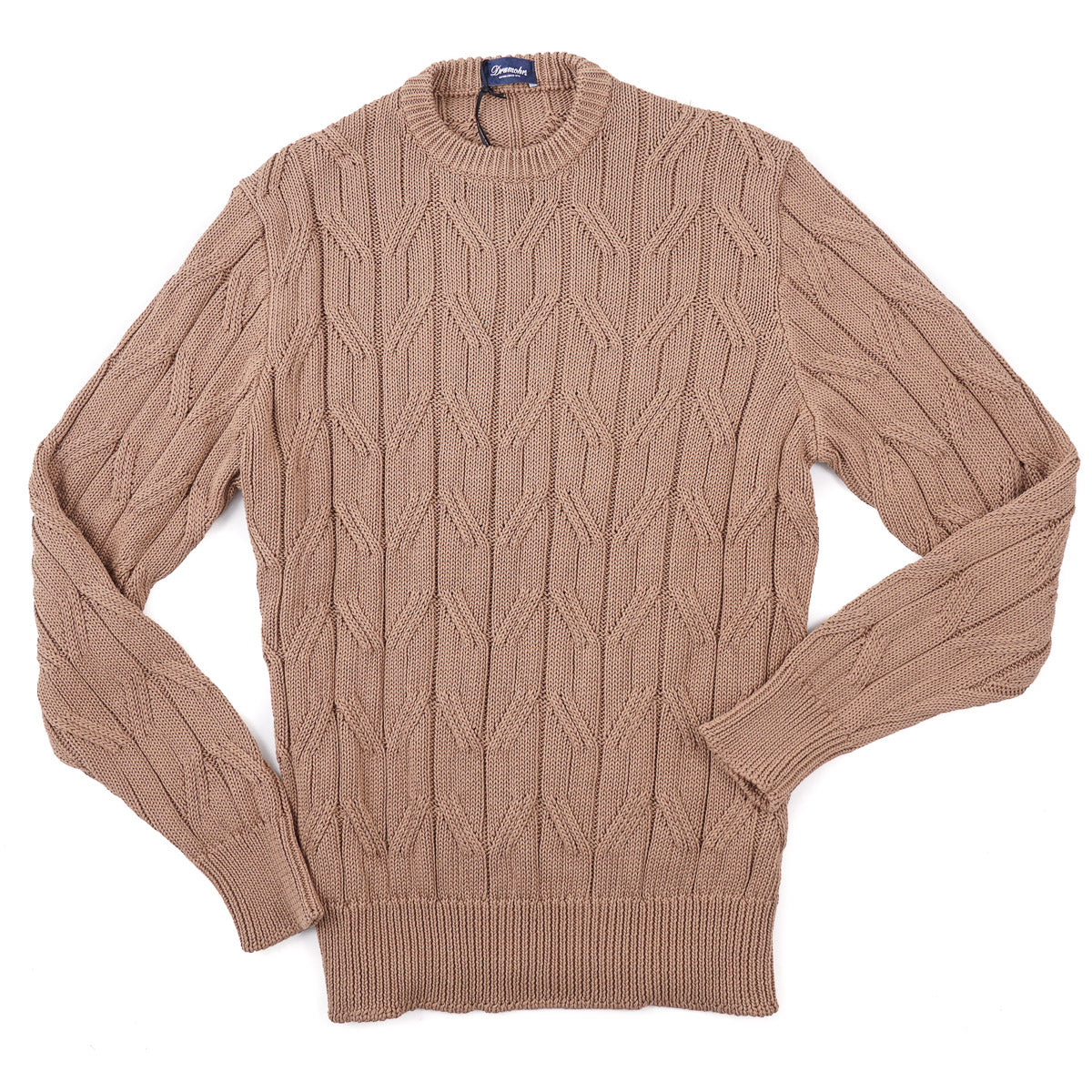 Drumohr Cable Knit Cotton Sweater for Women & Men - Soft Warm Pullover Winter Sweater - Casual Comfortable Crewneck Sweater for Fall, Winter & Holiday Season