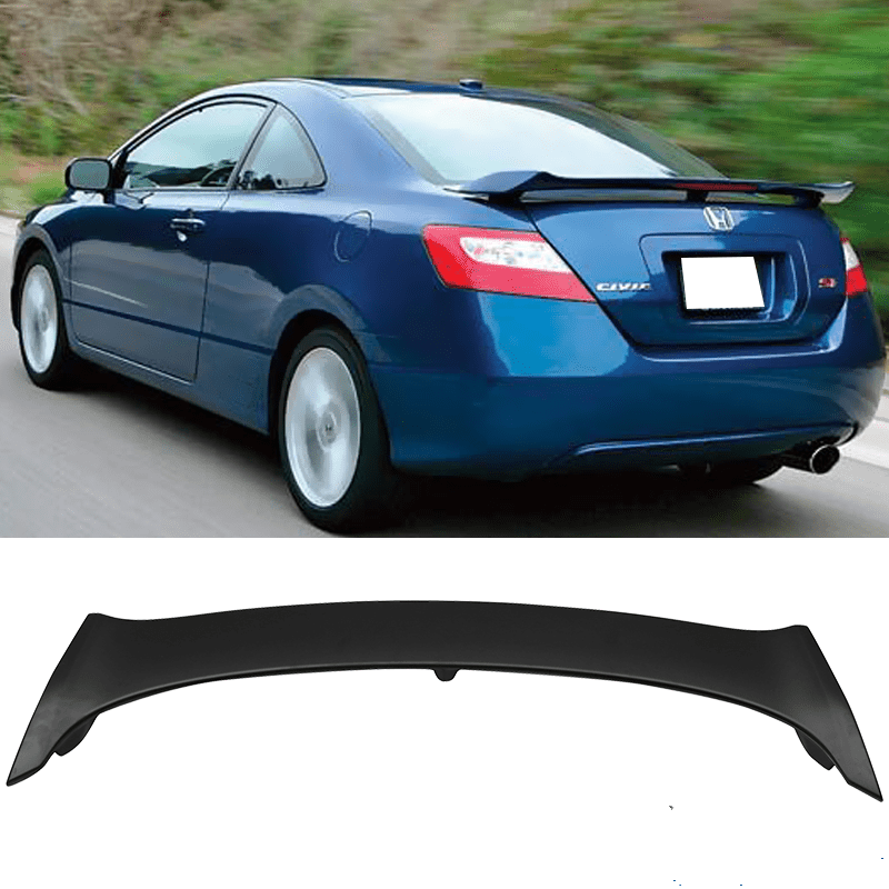 2006-2011 Honda Civic Coupe 2-Door Unpainted Rear Spoiler Wing with LED Brake Light - Perfect for Car Enthusiasts & Street Racing Style Upgrades