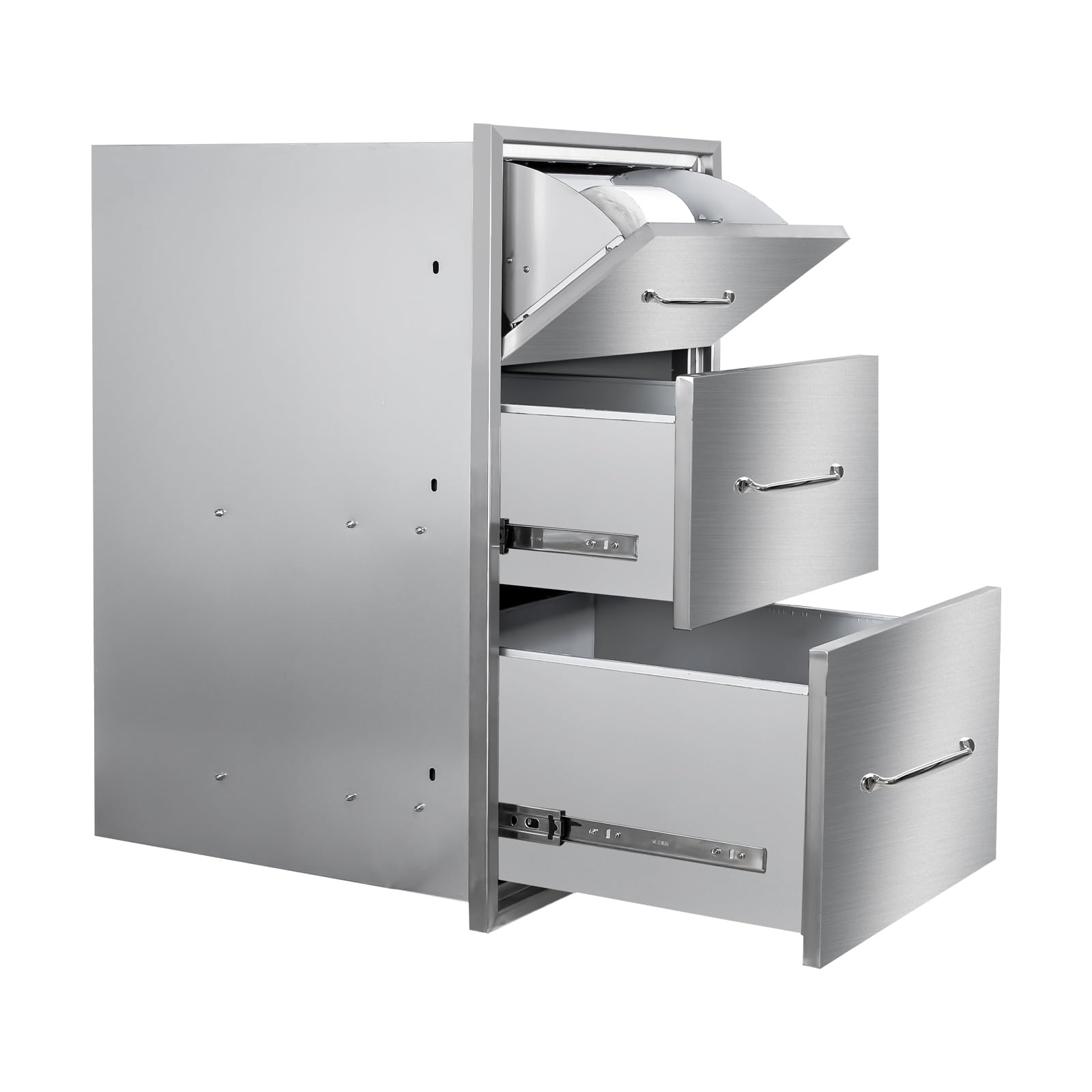 Stainless Steel Outdoor Kitchen Drawers with Paper Towel Holder - 17