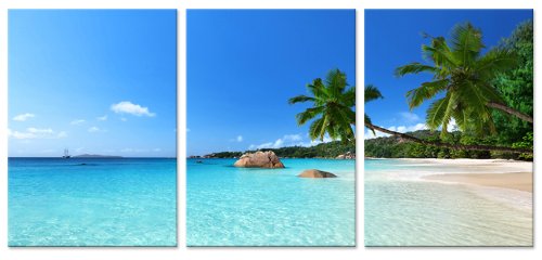 DigiArt 3-Panel Beach Wall Art - Ready to Hang Fiberboard Print for Home Decor
