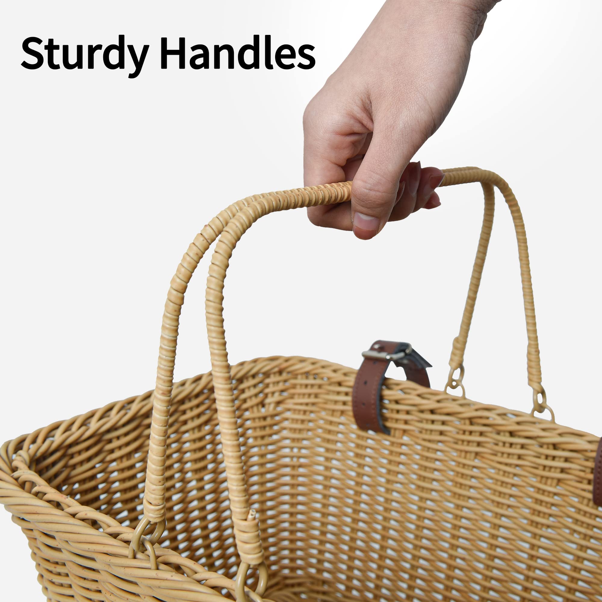 GRANNY SAYS Hand-Woven Wicker Bike Basket - Detachable Front Handlebar Bicycle Basket for Women & Men - Perfect for Groceries, Picnics & Farmers Market Shopping
