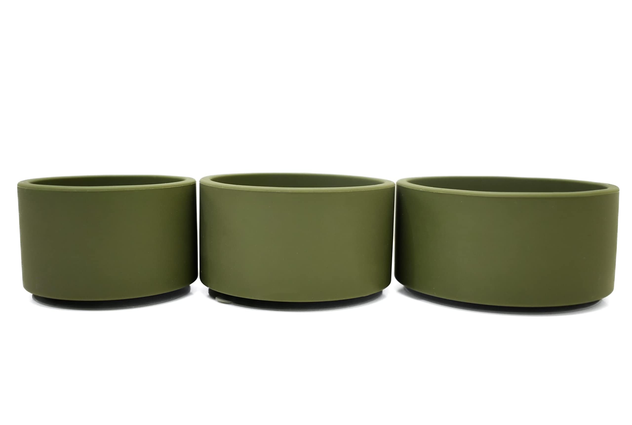 Stay Put Suction Cups - Silicone Small Bowls for Baby, Toddler, Snacks & Small Item Storage (Olive Green) | Microwave & Dishwasher Safe | Perfect for Highchair Trays, Travel & Kitchen Organization