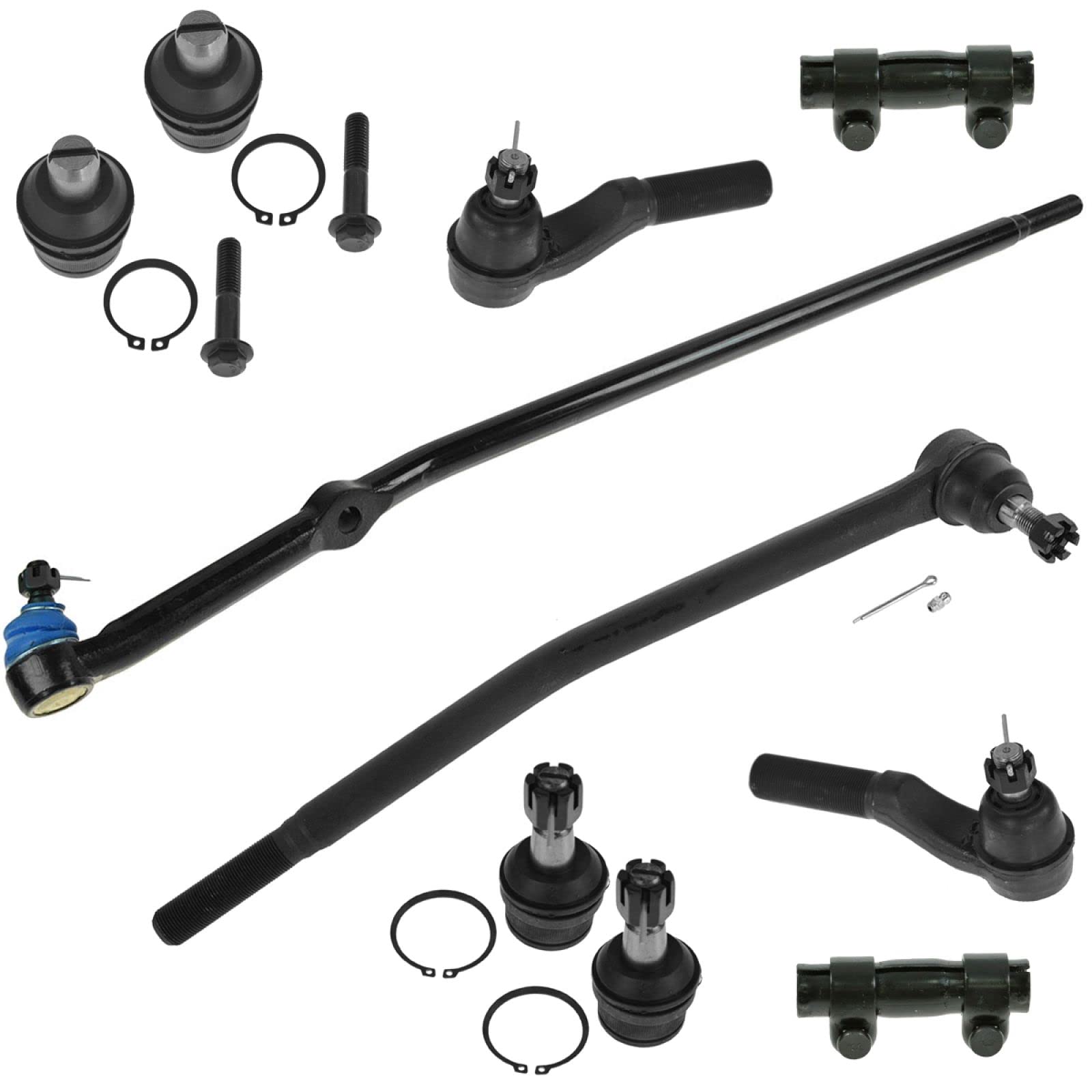 TRQ Front Steering & Suspension Kit with Ball Joint, Tie Rod, and Adjusting Sleeve - Compatible with 2003-2004 Ford E-150 E-150 Club Wagon, 1992-2002 E-150 Econoline & E-150 Econoline Club Wagon - Perfect for Smooth Ride & Enhanced Vehicle Control