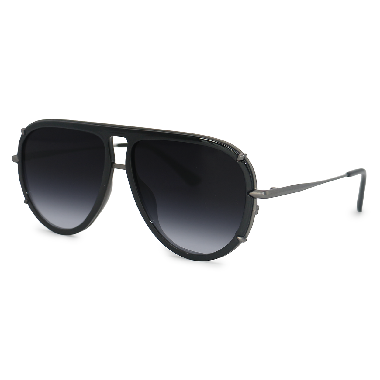Ivy Luxe Black Tangle-Free Round Aviator Sunglasses for Women - UV Protection, Lightweight & Stylish for Driving, Beach, and Outdoor Activities
