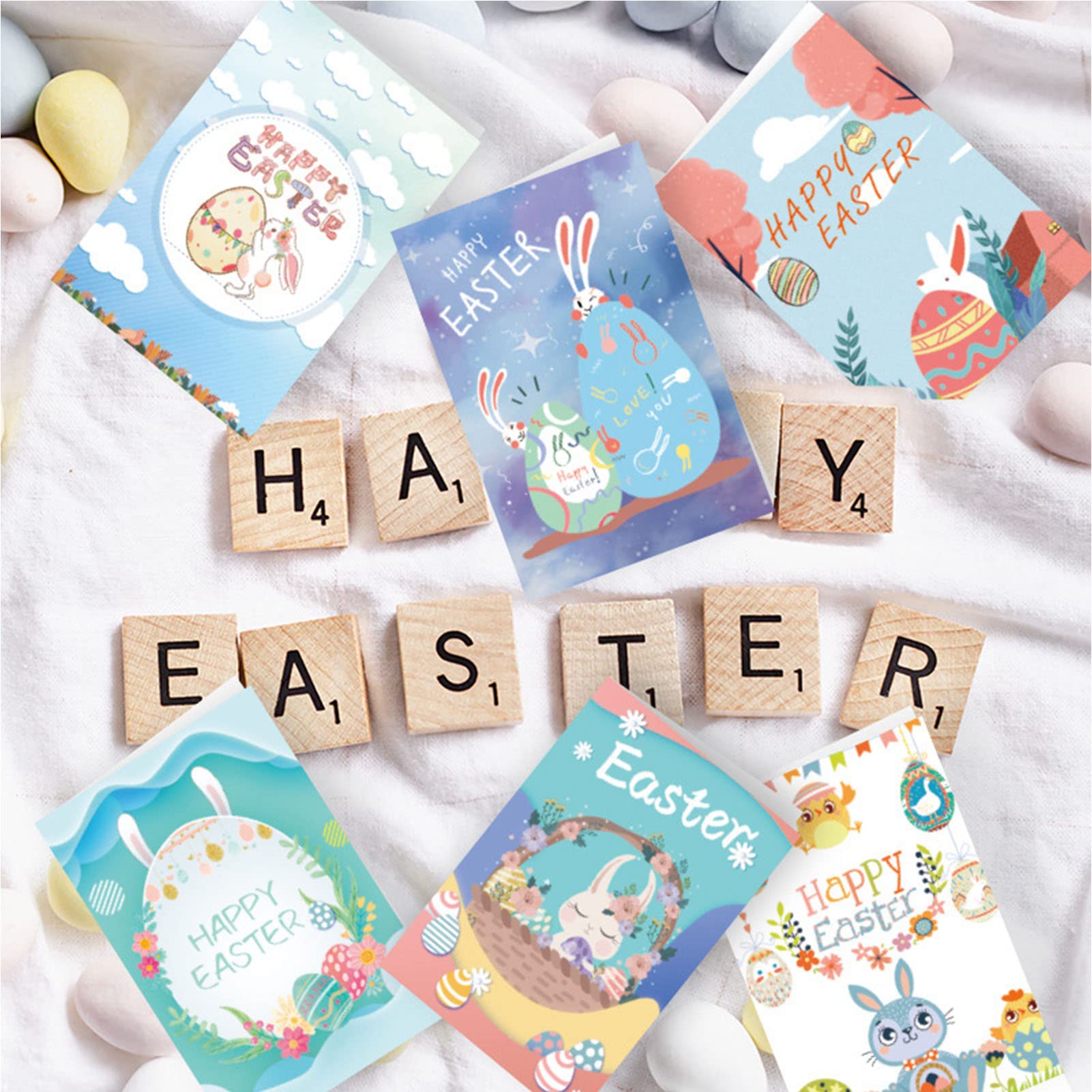 72 Pack Easter Greeting Cards with Envelopes & Bunny Egg Stickers - Bulk Easter Card Set for Kids, Family & Friends - Perfect for Easter Celebrations, Spring Parties & Classroom Activities (Multicolor)