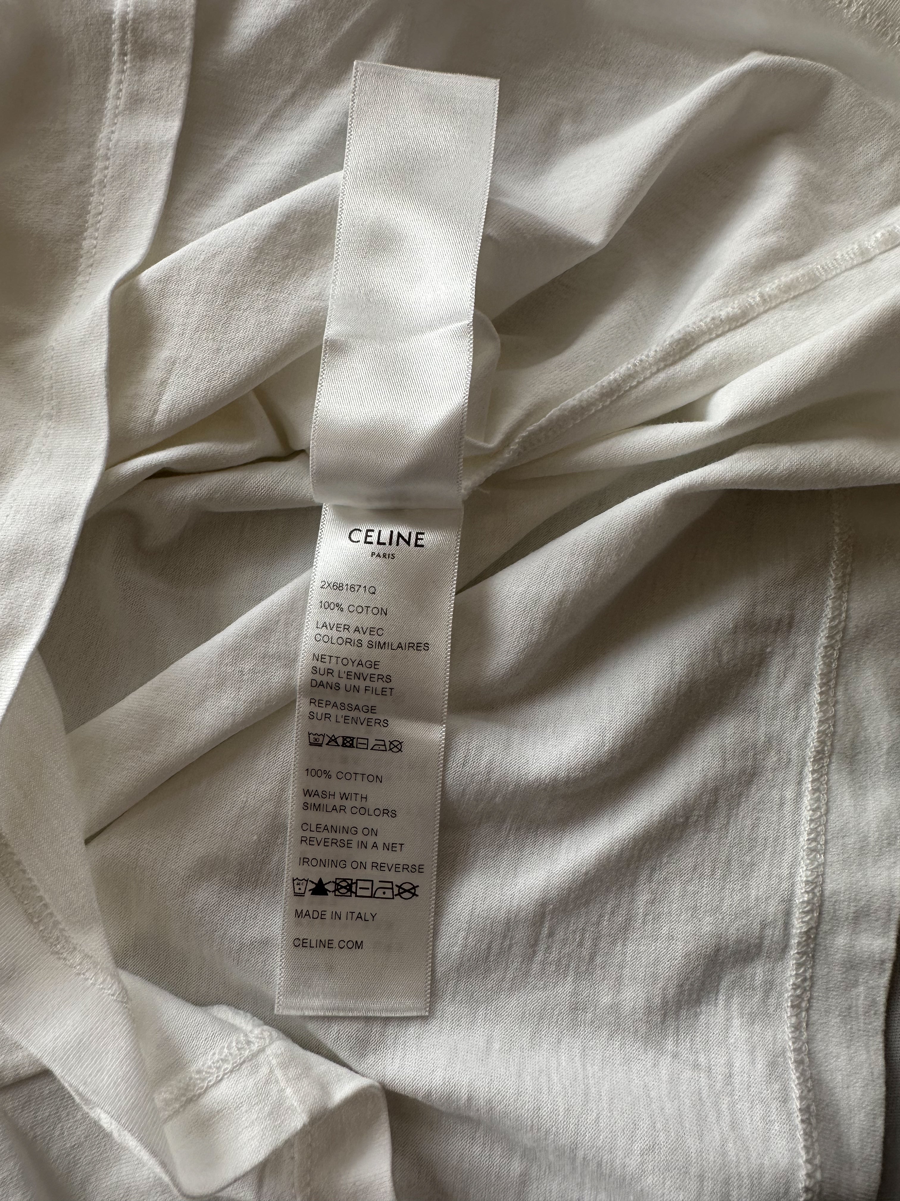 Celine White & Black Logo T-Shirt for Women | Fashion Casual Cotton Tee | Perfect for Streetwear & Everyday Outfits