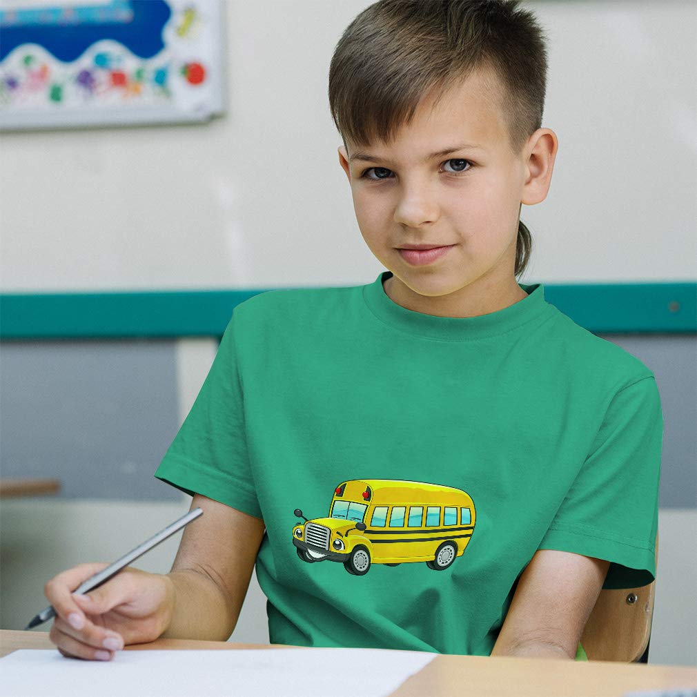 Kids' Smiling School Bus Graphic T-Shirt - Fun Toddler Tee for Boys & Girls - Perfect for School, Playdates & Everyday Wear