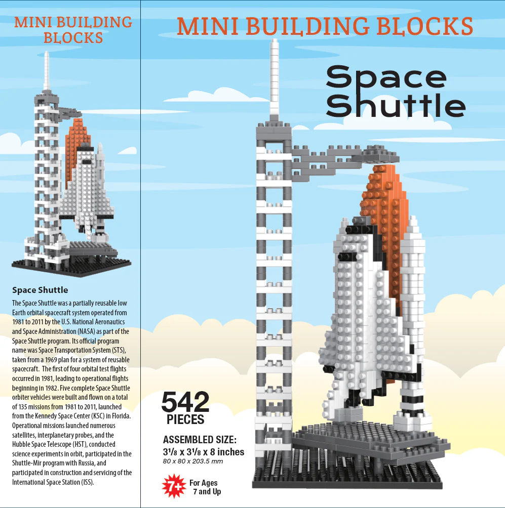 LEGO-Compatible Mini Block Space Shuttle Building Kit - STEM Educational Toy for Kids Ages 6-12 | Creative Play, Birthday Gift & Space Exploration Fun