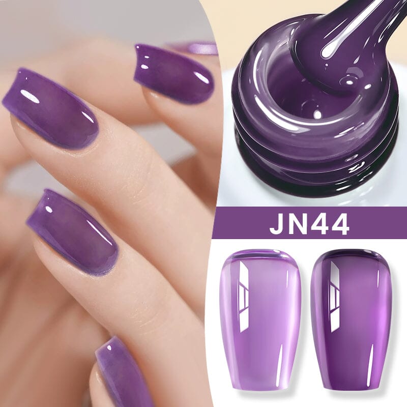 Jelly Nude Gel Polish Set - 10ml Bottles (Shades JN01-JN50) - Long Lasting Semi-Transparent Nail Polish for Manicure, Pedicure & Nail Art