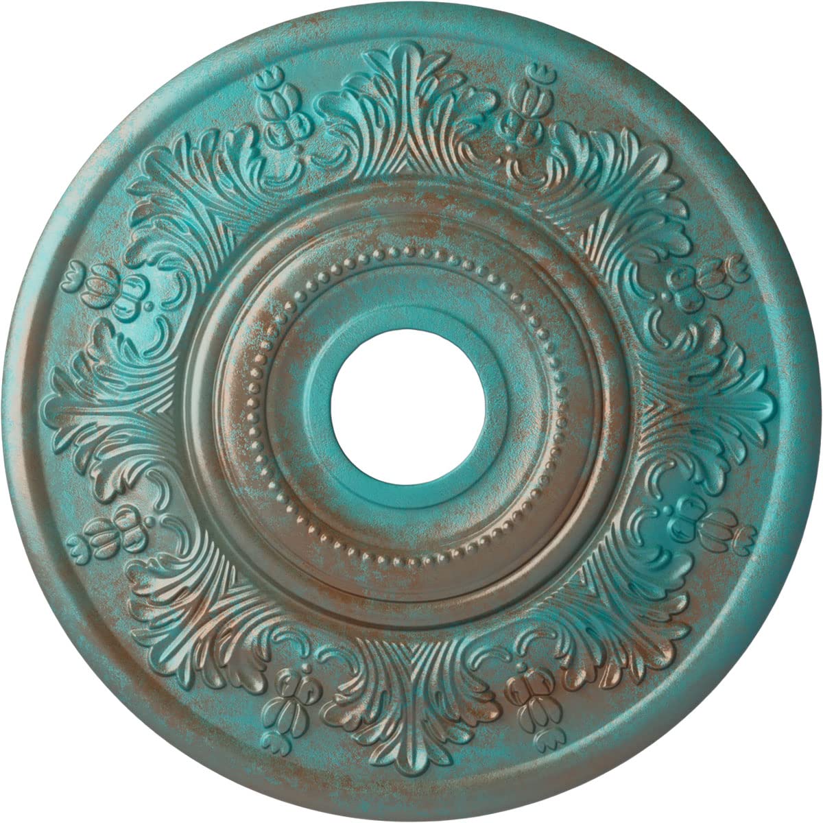 Ekena Millwork CM20VICGS 20-Inch Vienna Ceiling Medallion - Hand-Painted Copper Green Patina Finish - 20