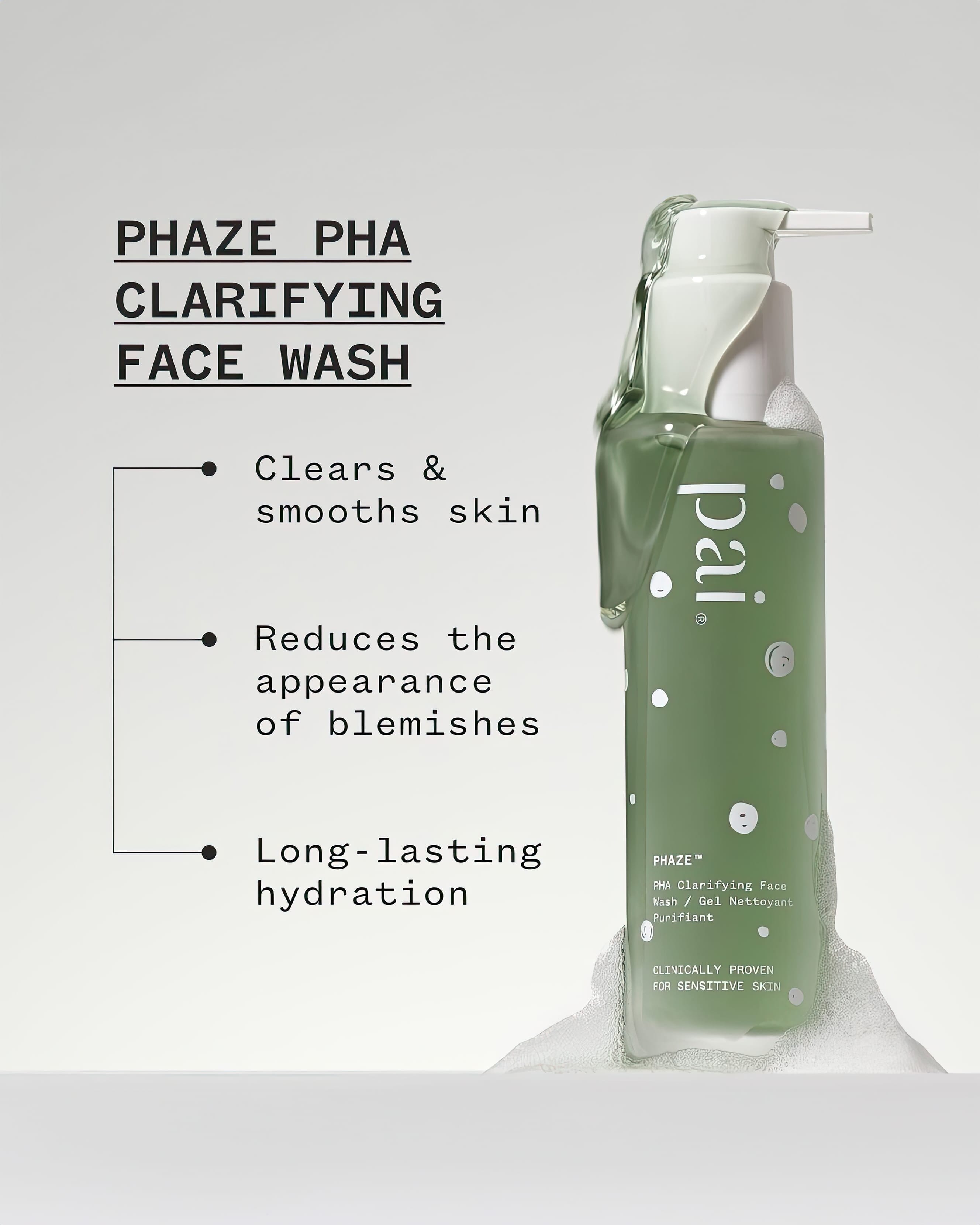 PHAZE Rebalance Clarifying Cleanser for Acne-Prone & Oily Skin - Gentle Face Wash with Salicylic Acid & Tea Tree Oil - Deep Cleansing for Clear, Balanced Skin - Perfect for Daily Skincare Routine & Post-Workout Use