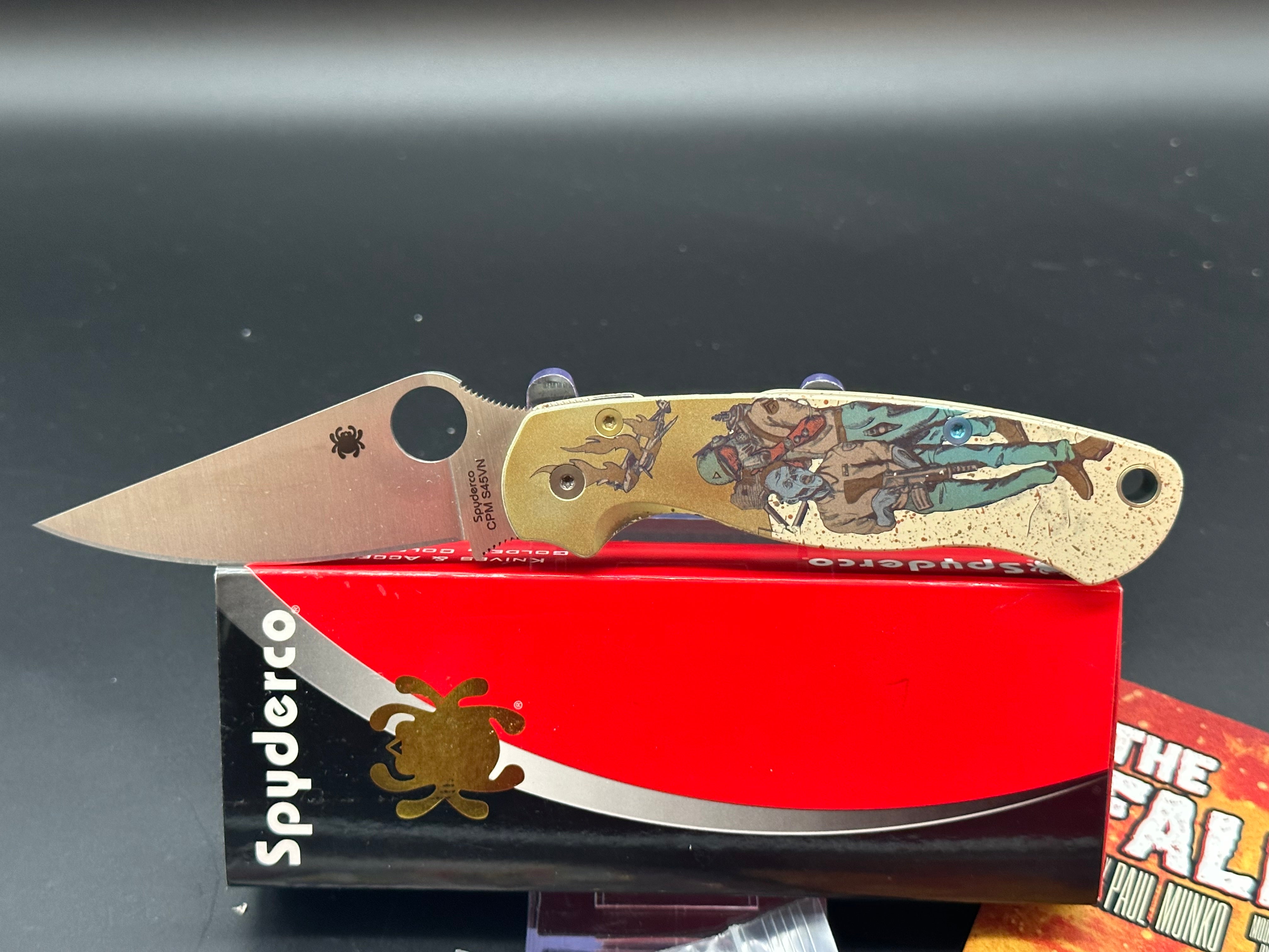 Spyderco Paramilitary 2 Folding Knife - Cerakote Blade & Custom Anodized Scales - EDC Tactical Knife for Outdoor Camping, Hiking, Survival Gear