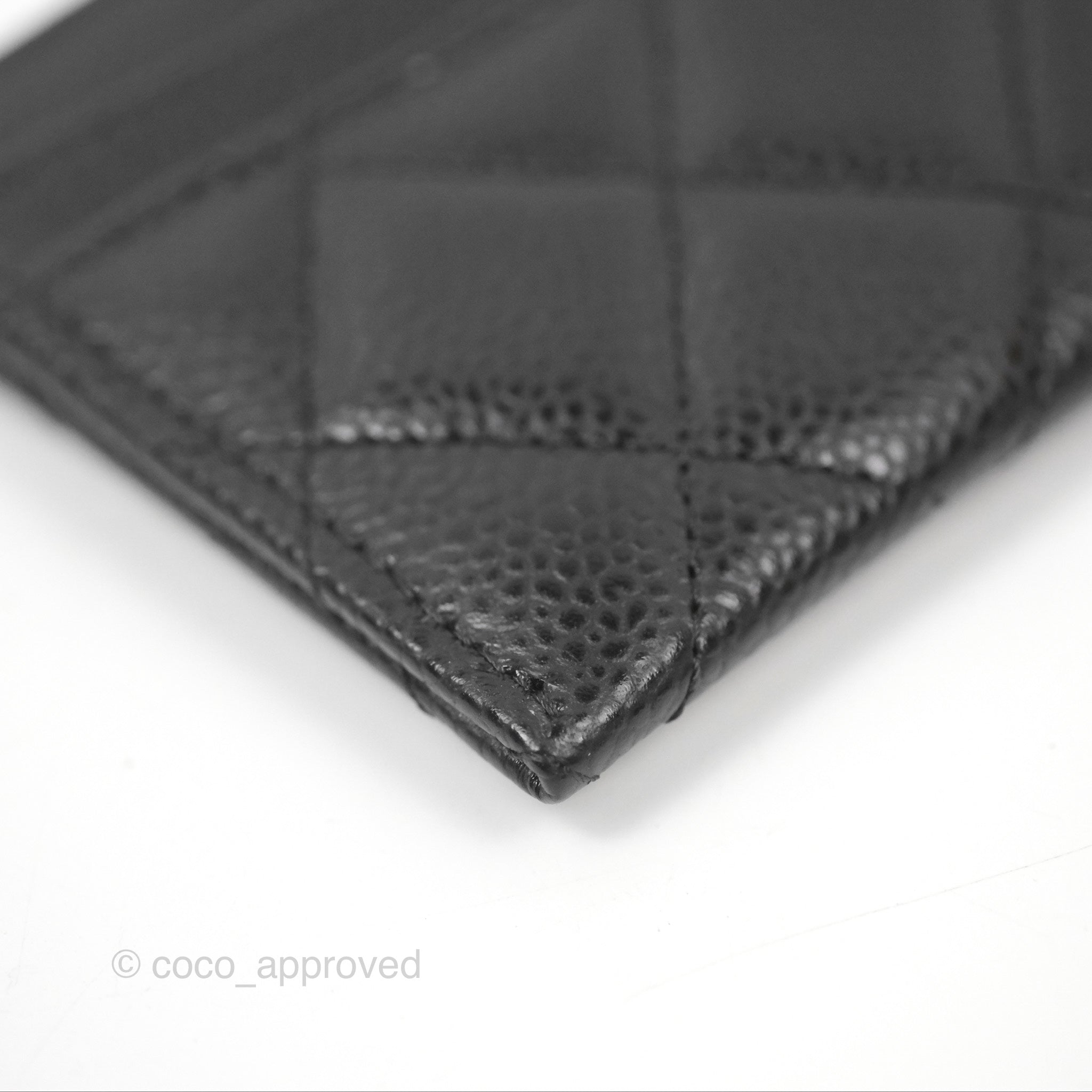 Chanel Classic Flat Card Holder Wallet - Black Caviar Leather with Gold Hardware - Perfect for Everyday Use & Gift Giving