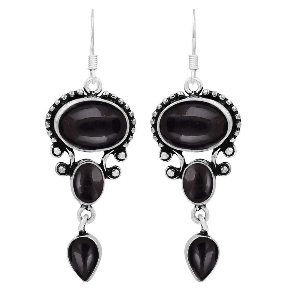 16.96 Carats Natural Semi-Precious Gemstone Dangle Earrings for Women - Handmade Bohemian Jewelry, Perfect Gift for Mom, Wife, Birthday, Anniversary & Women's Day - Elegant for Parties, Weddings & Daily Wear