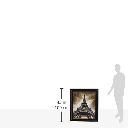 Design Toscano Eiffel Tower Print Under Glass - Large Framed Wall Art Decor for Living Room, Bedroom & Office | Parisian Themed Home Decor Gift Idea