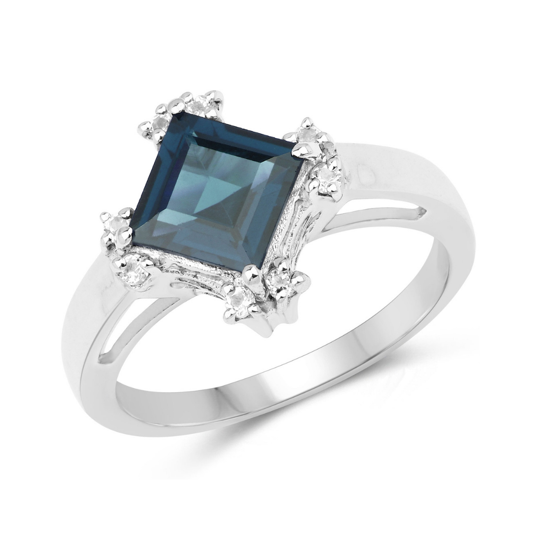 Exquisite London Blue Topaz Cocktail Ring for Women - Elegant Statement Jewelry for Evening Parties, Weddings & Special Occasions