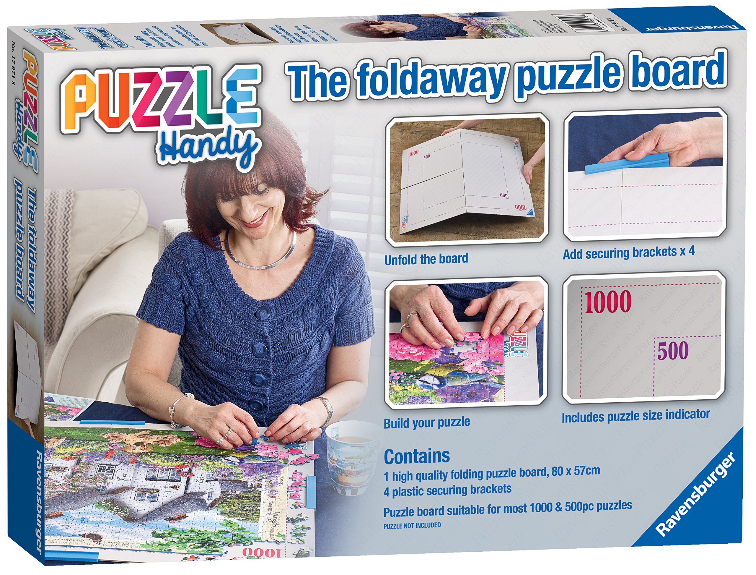 Ravensburger Fold & Go Puzzle Board - Portable Storage for 1000 Piece Jigsaw Puzzles | Perfect for Travel, Home Organization & Puzzle Enthusiasts