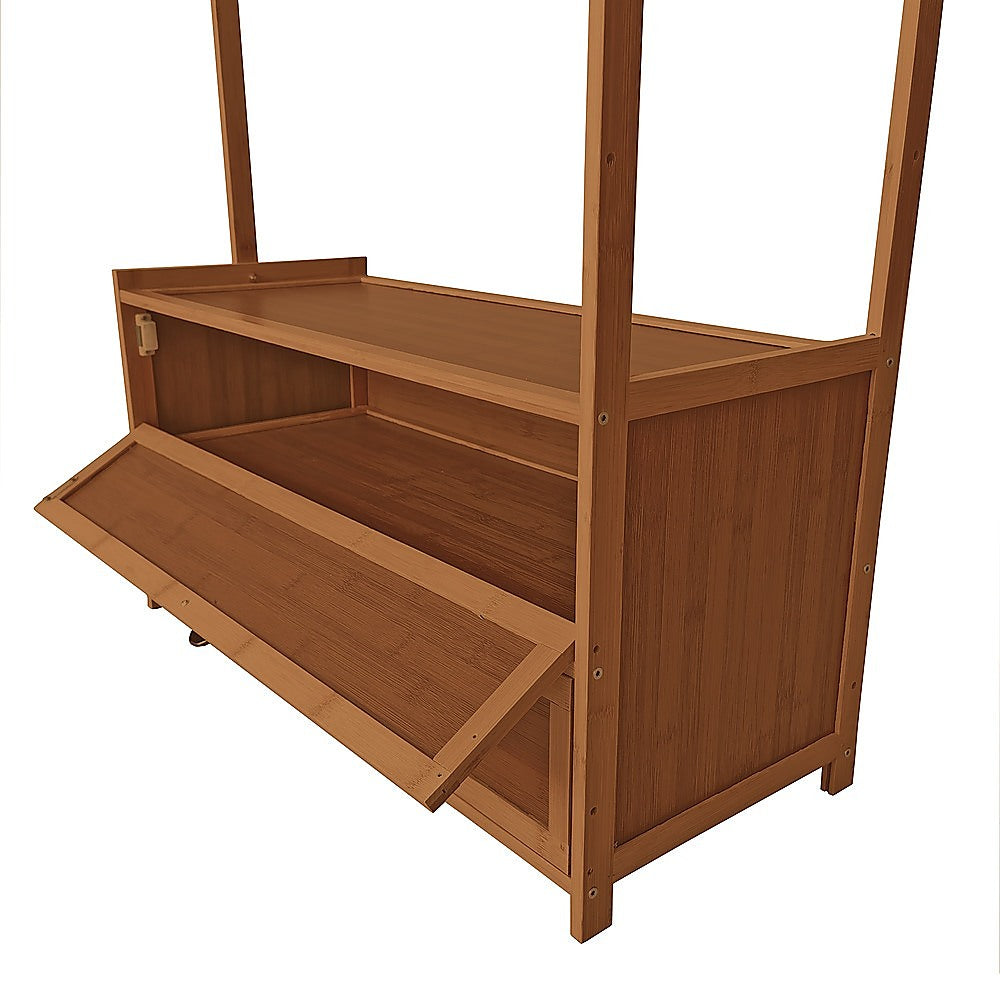 165x70cm Modern Clothes Rack Stand with Storage Shelves - Heavy Duty Coat Tree for Bedroom, Closet & Laundry Room Organization