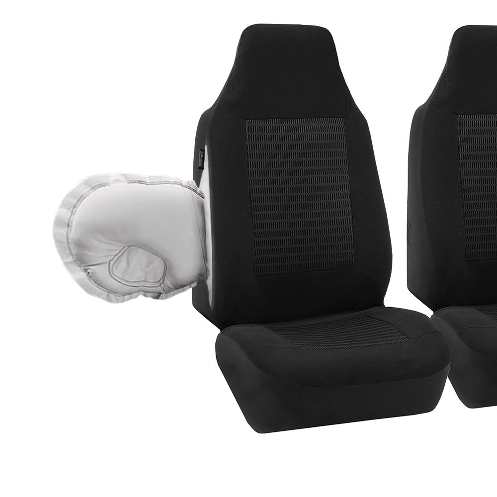 Premium Universal Car Seat Covers for Cars, Trucks & SUVs - FH Group Soft Fabric Front Set (Gray) | Perfect for Road Trips, Daily Commute & Vehicle Protection