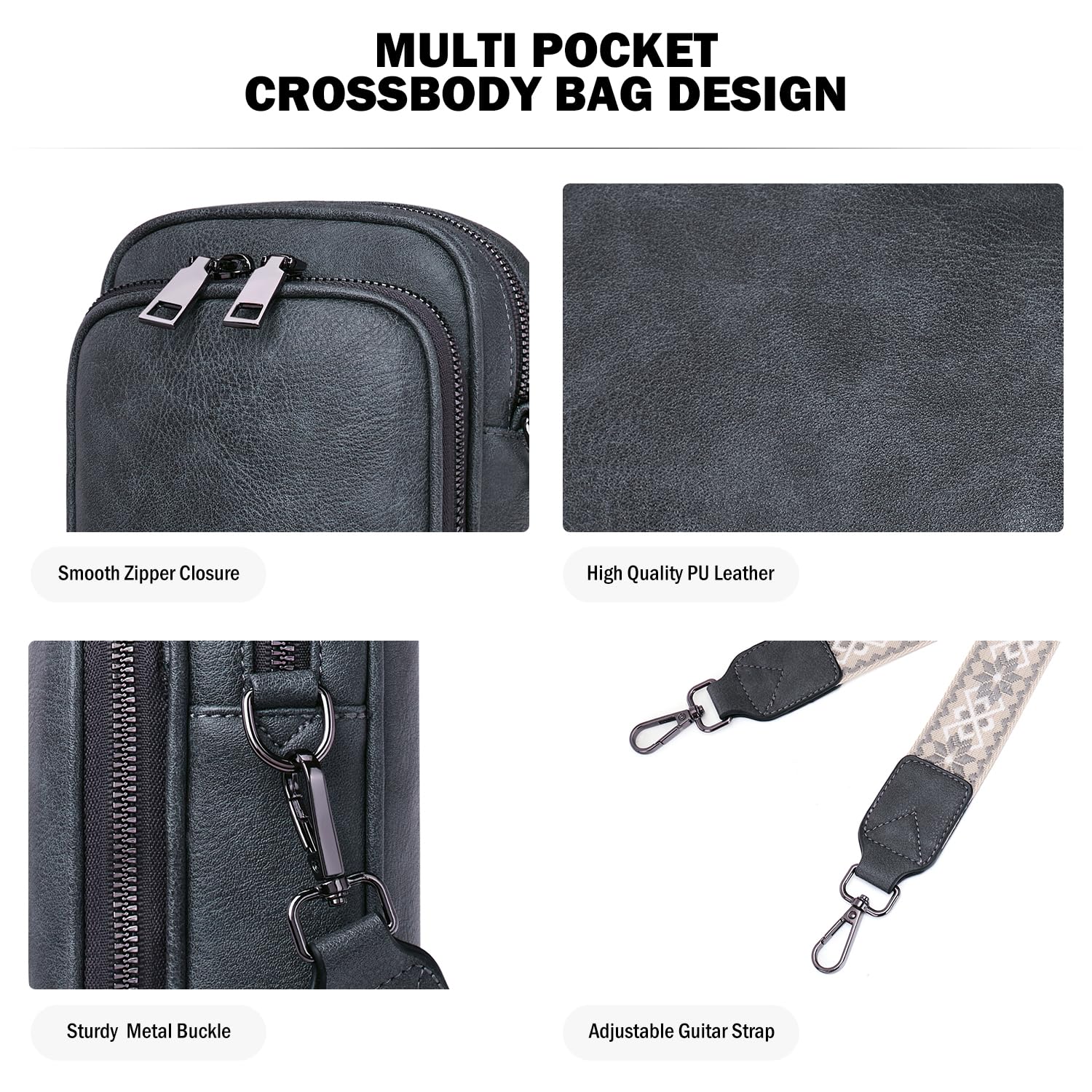 Trendy Vegan Leather Crossbody Bag for Women - Small Cell Phone Purse with Built-in Wallet | Perfect for Everyday Use, Travel & Shopping