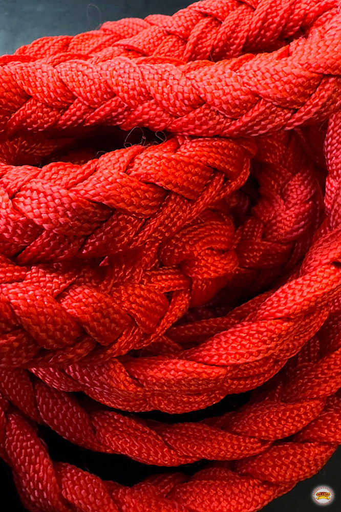 1 X 8Ft Hilason Braided Poly Barrel Reins for Horse Racing - Flat Grip Knots Design - Durable & Comfortable for Training, Trail Riding & Western Riding