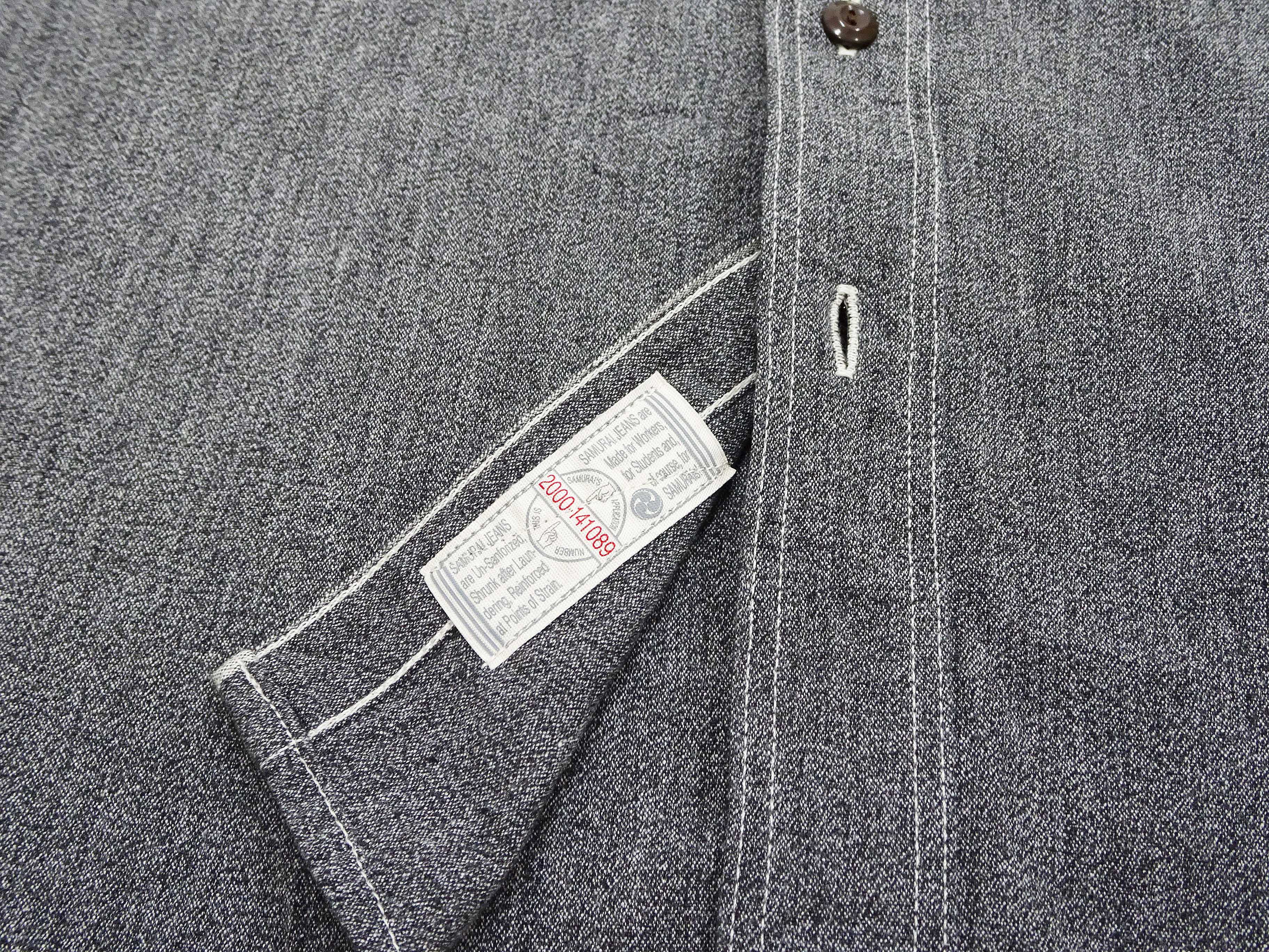 Premium Samurai Jeans Men's Slim Fit Cotton Melange Chambray Shirt - Lightweight Long Sleeve Button Up Work Shirt (SJCBS23, Heather Black) for Business Casual & Outdoor Activities