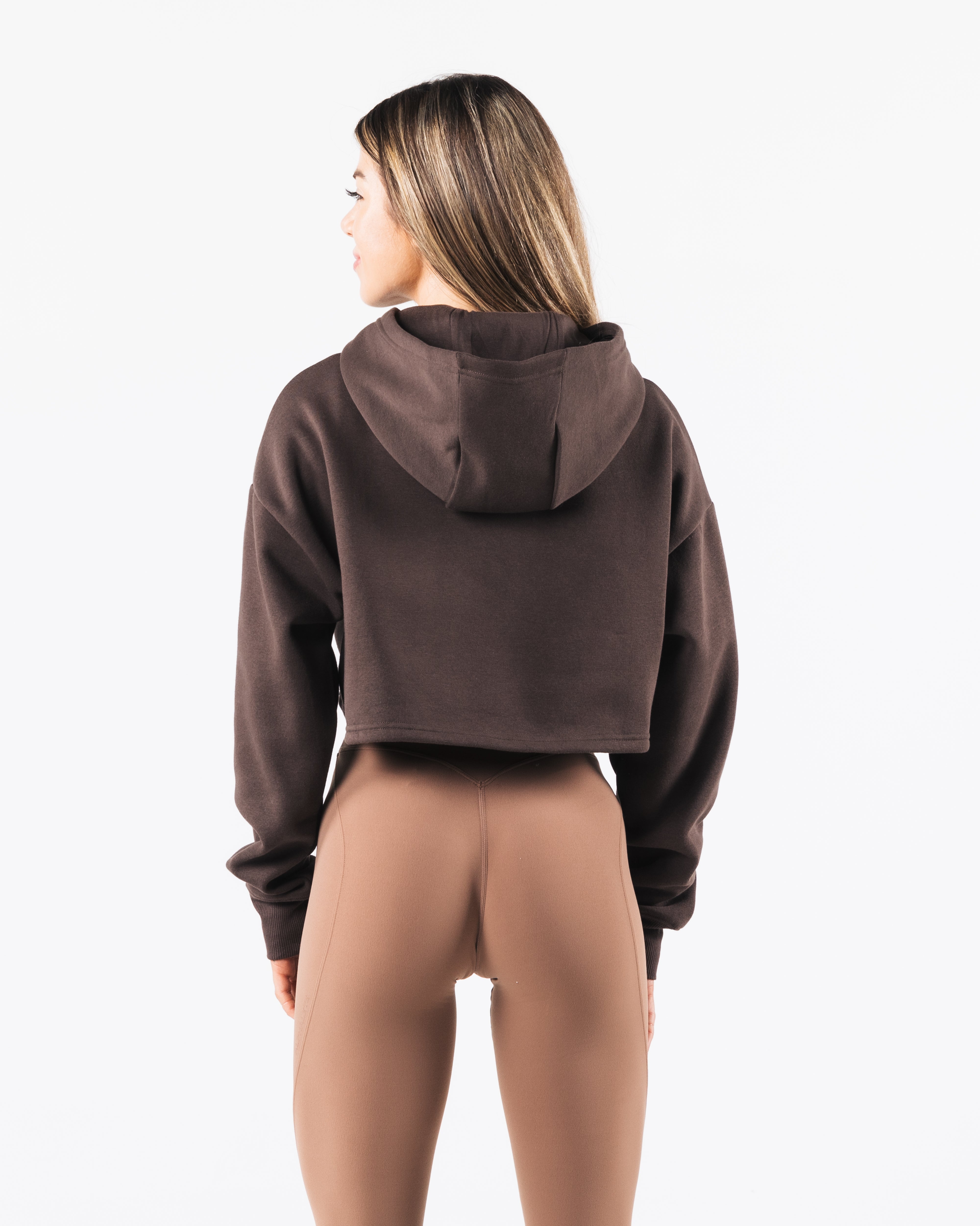 Trendy Trilogy Crop Hoodie in Pewter - Perfect for Casual Wear, Gym, and Street Style Outfits