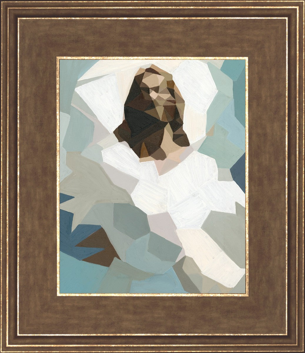 Christ In Blue By Brittany Lemmon - Religious Wall Art for Home & Church Decor - Perfect for Living Room, Bedroom & Prayer Spaces
