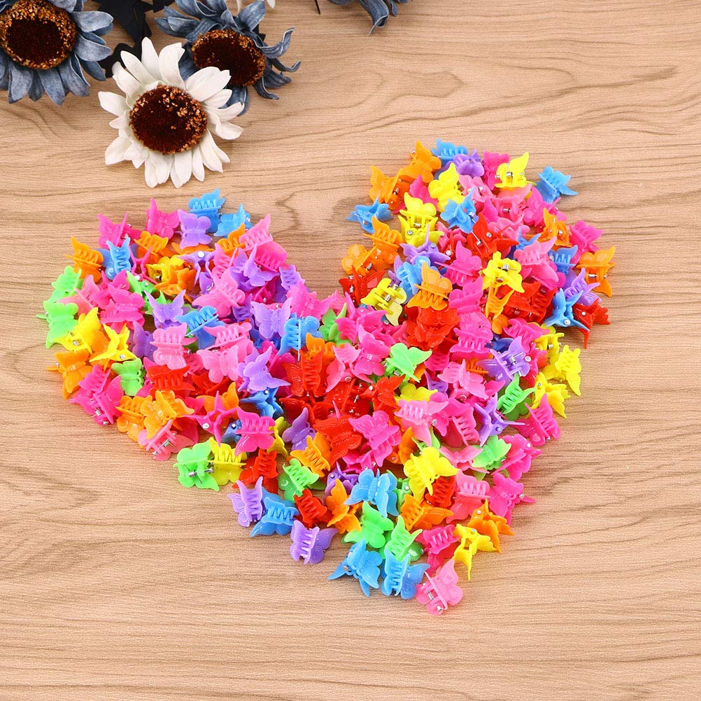 300 Pcs Butterfly Hair Clips - Mixed Colors Hair Claw Clips, Mini Jaw Clips with Strong Hold - Barrettes for Women, Girls, Kids - Perfect for School, Parties, Weddings & Daily Hairstyles