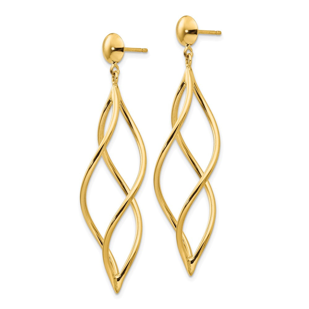 Elegant Gold Curved Tube Dangle Earrings for Women - Fashion Statement Jewelry (Model E965) | Perfect for Parties, Weddings & Evening Events
