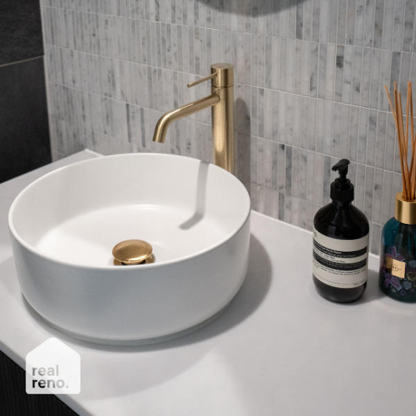 ADP Margot 360 x 360 Above Counter Basin - Matte White Ceramic Bathroom Sink for Modern Vanity & Powder Room Decor