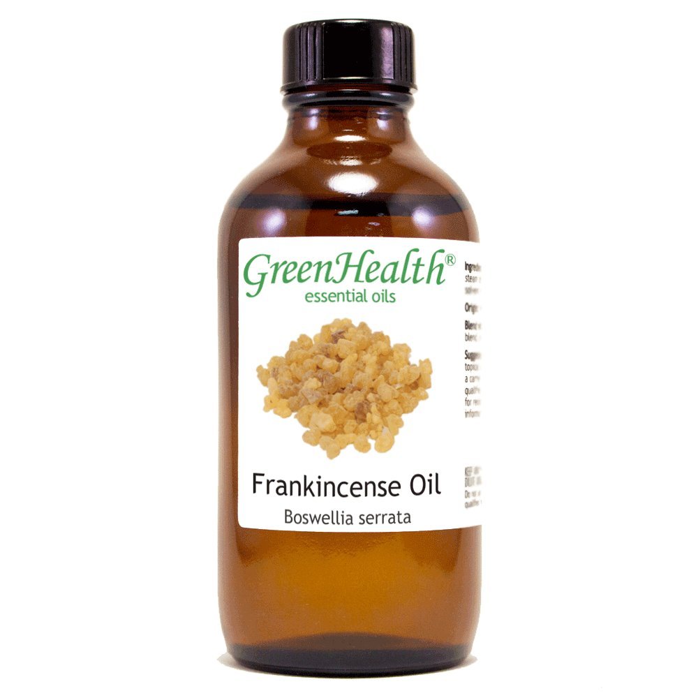Frankincense Essential Oil 4 fl oz - 100% Pure Therapeutic Grade - Amber Glass Bottle with Dropper Cap - Aromatherapy, Meditation & Skin Care - GreenHealth