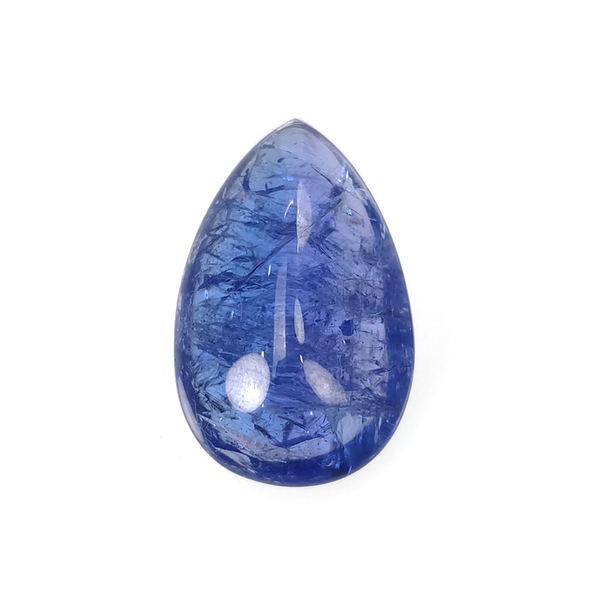 Natural Blue Tanzanite Pear Cabochon Gemstone - 23.15cts, 25x15.5mm - Handcrafted Jewelry Making, Engagement Rings & Unique Gift Ideas